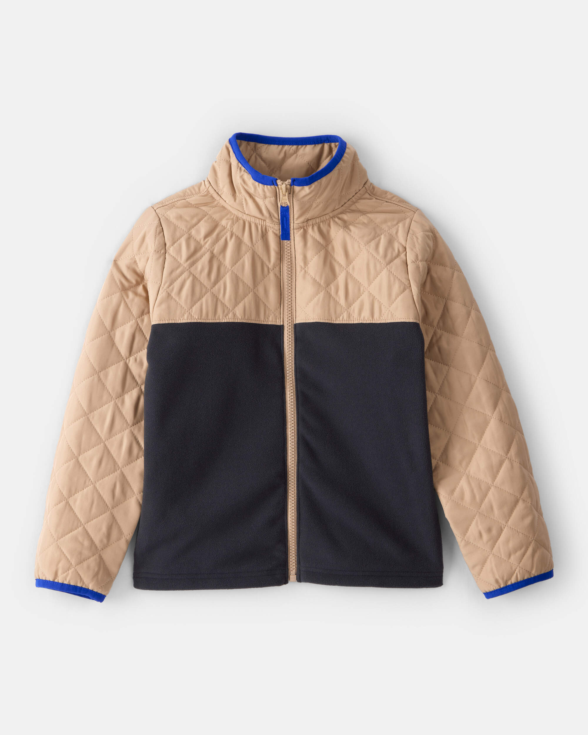 Boys Colour Block Zip-Up Jacket - Black