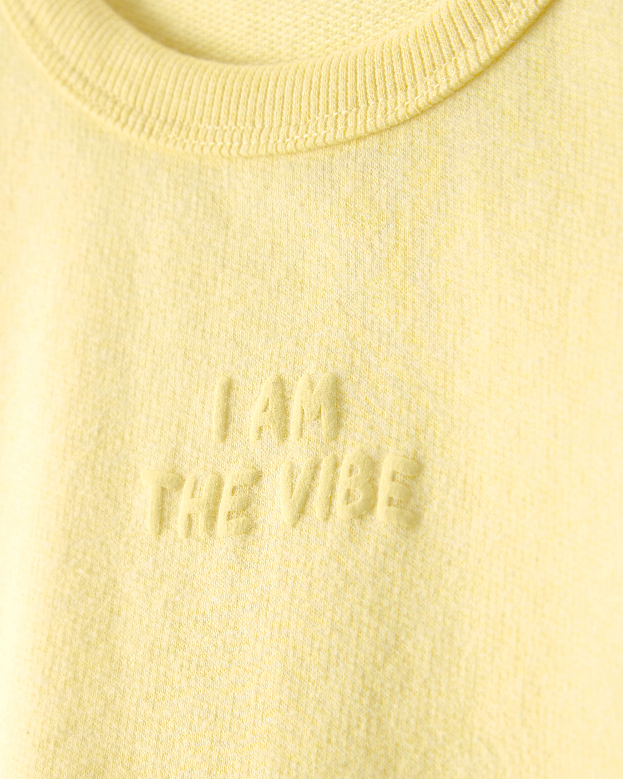 Toddler Girl 'I Am The Vibe' French Terry Pullover Sweatshirt - Yellow