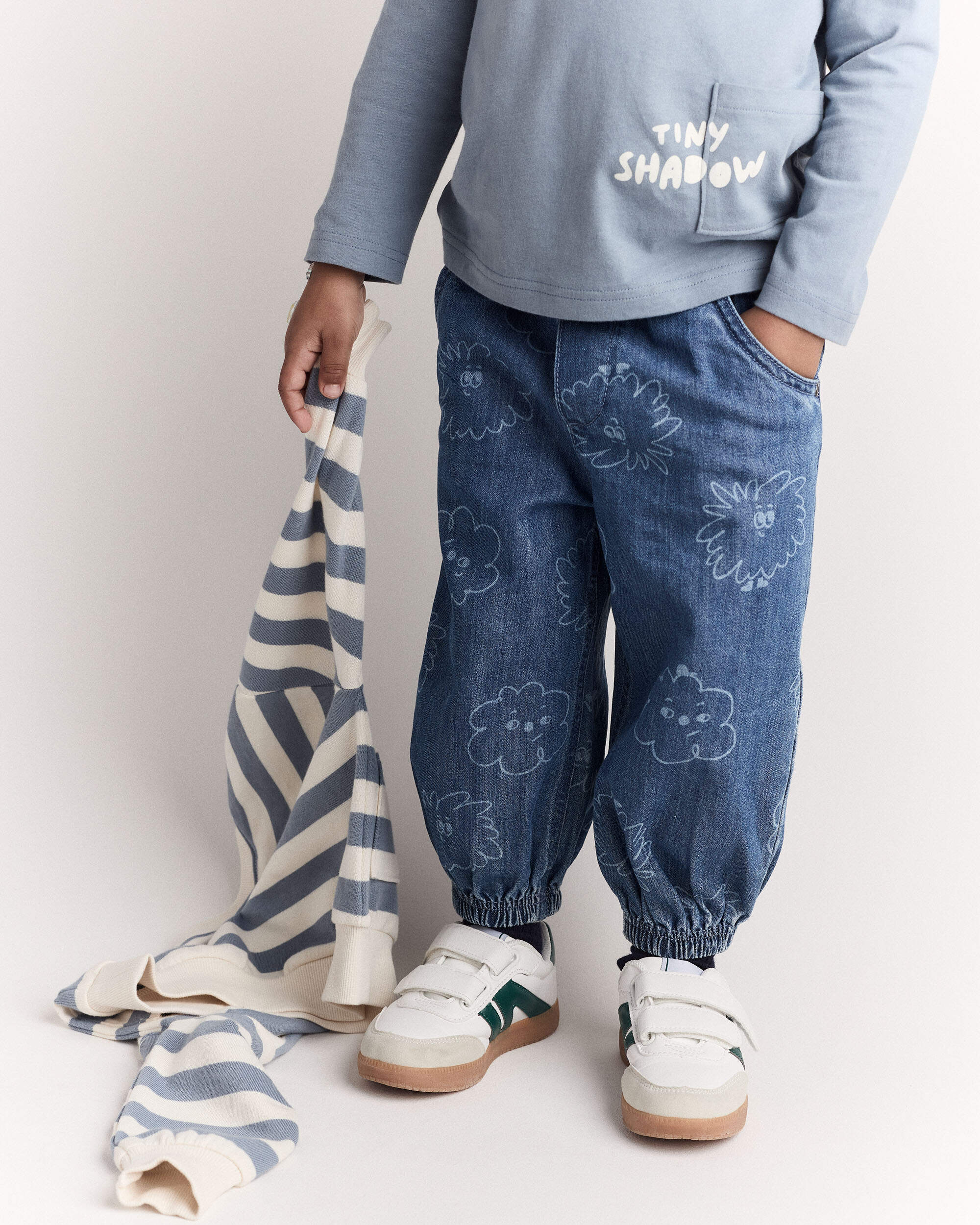 Toddler Tiny Shadow Long-Sleeve Pocket Graphic Tee - Blue