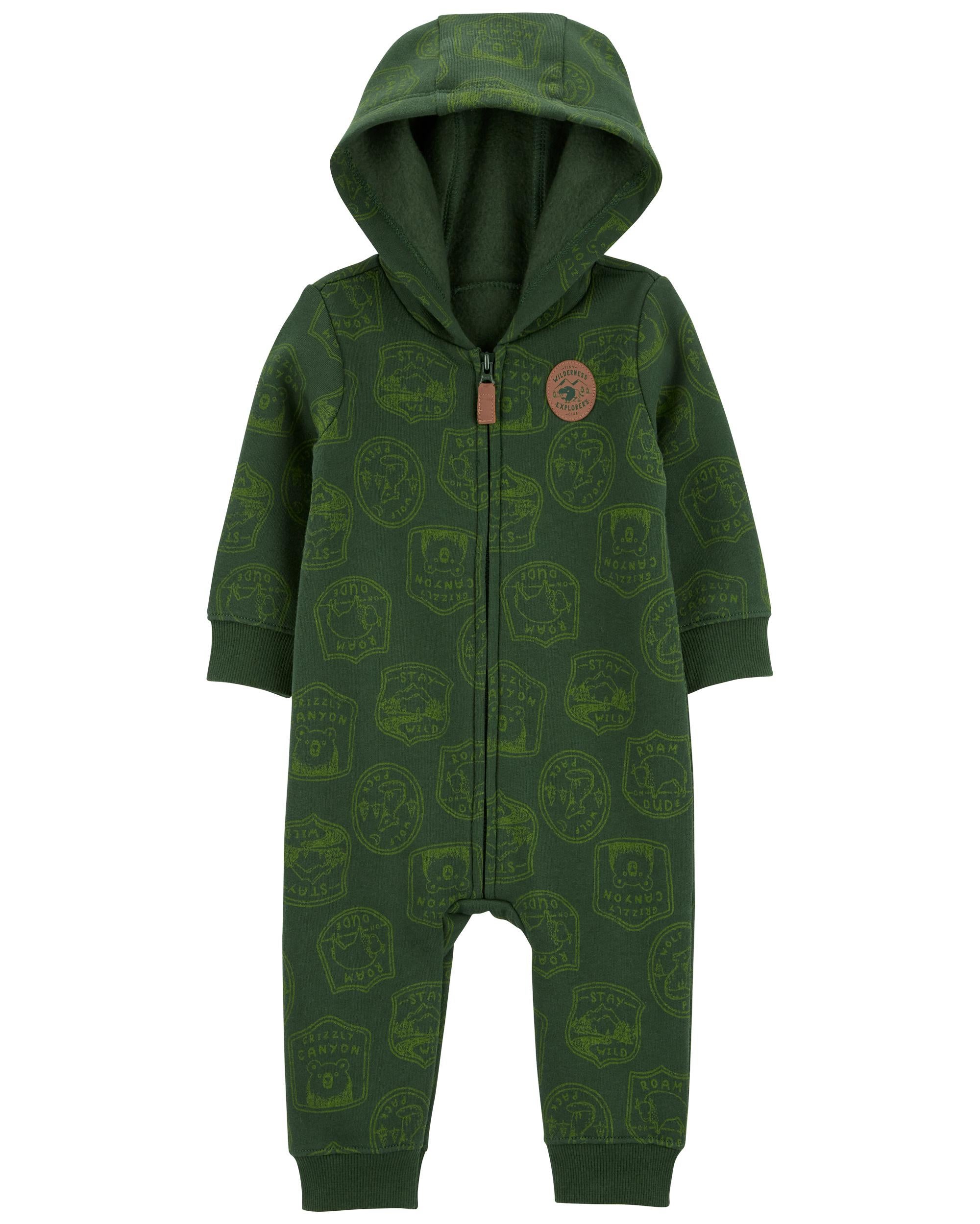 Green Camping Hooded Zip Up Fleece Jumpsuit Carter s Oshkosh Canada