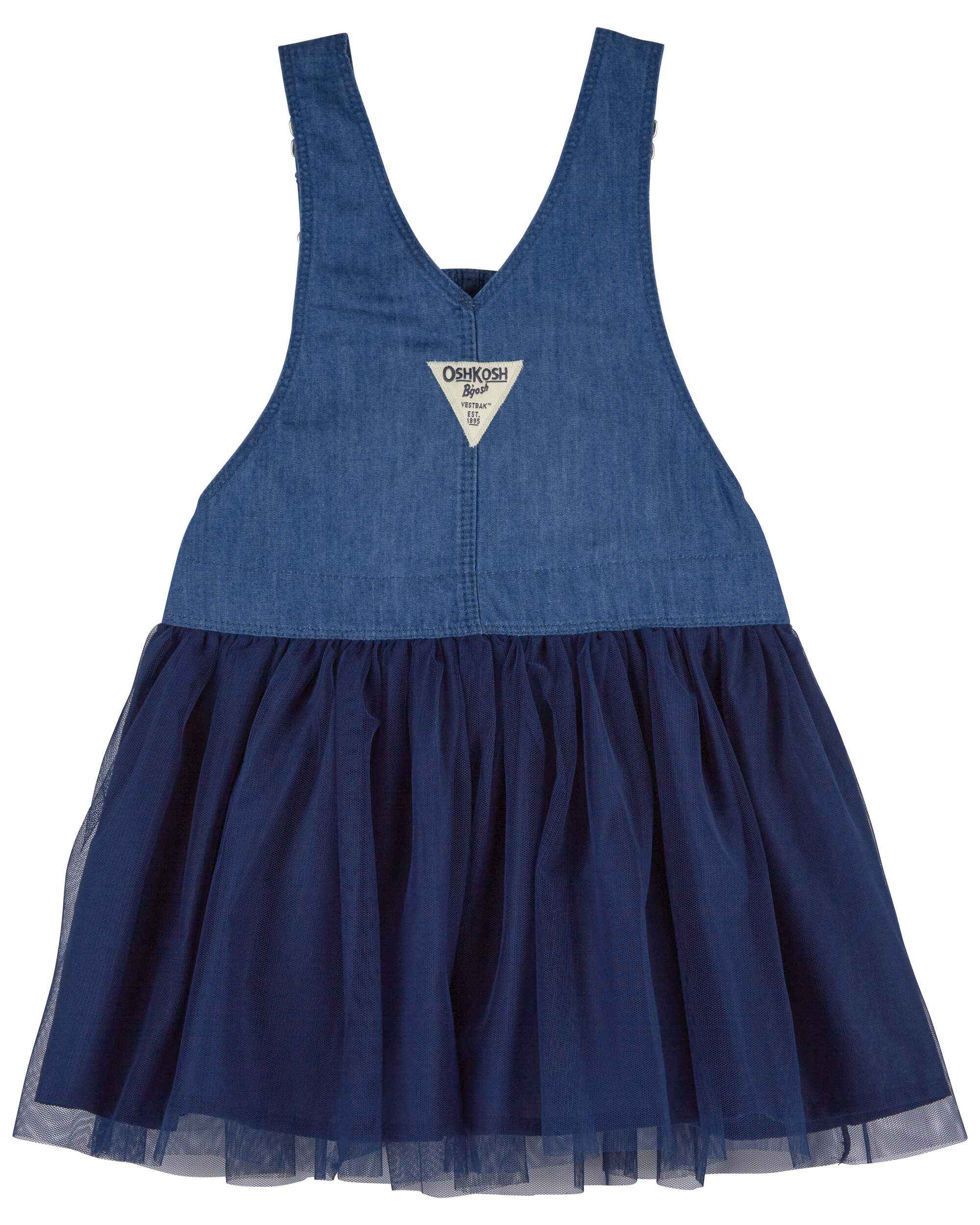 oshkosh denim tulle dress Girls Denim & Tulle Dress Kids 8 OshKosh B'gosh Mosaic Blue Wash, Navy