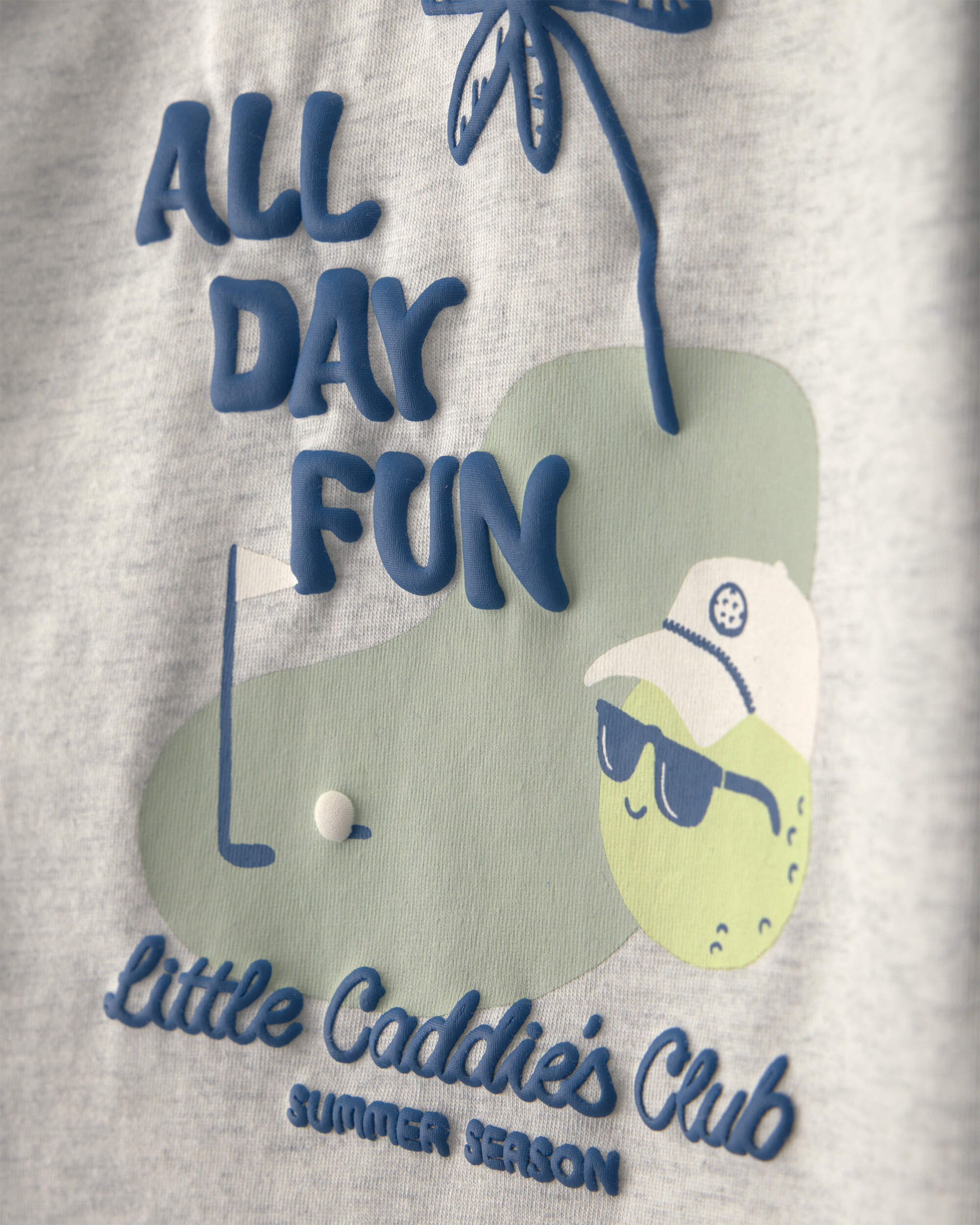 Baby Boy 2-Piece 'All Day Fun' Golf Top & Short Set - Grey/Blue