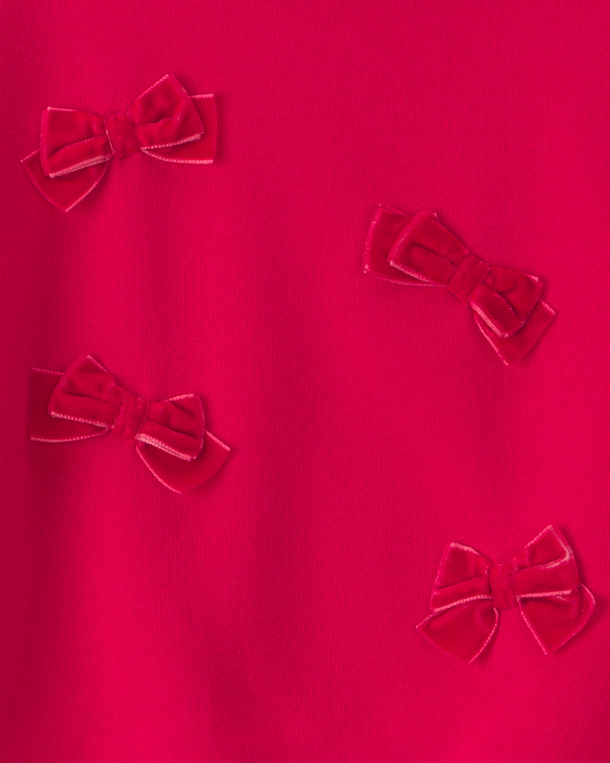 Girls Bow Pullover Sweatshirt - Red