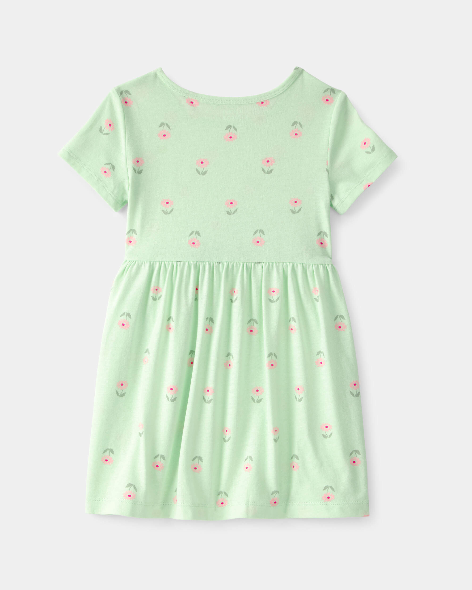 Toddler Girl Floral Short-Sleeve Dress - Green