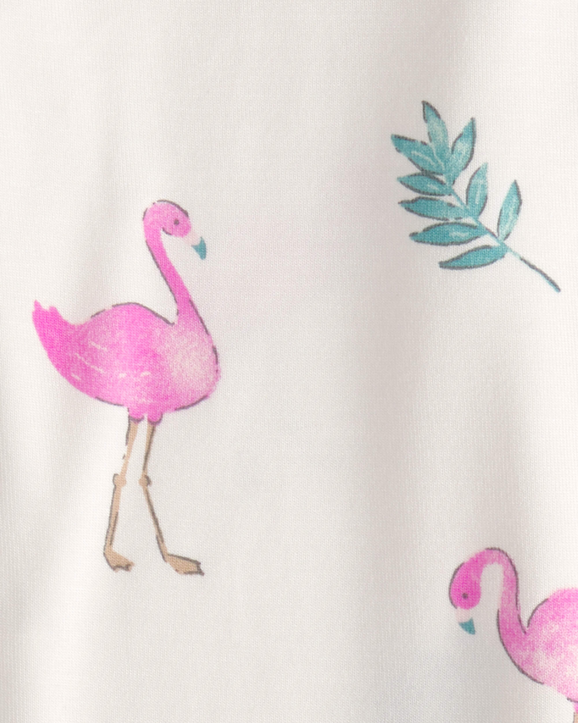 Baby Girl Flamingo PurelySoft 2-Way Zip Snug Fit Sleeper - Ivory