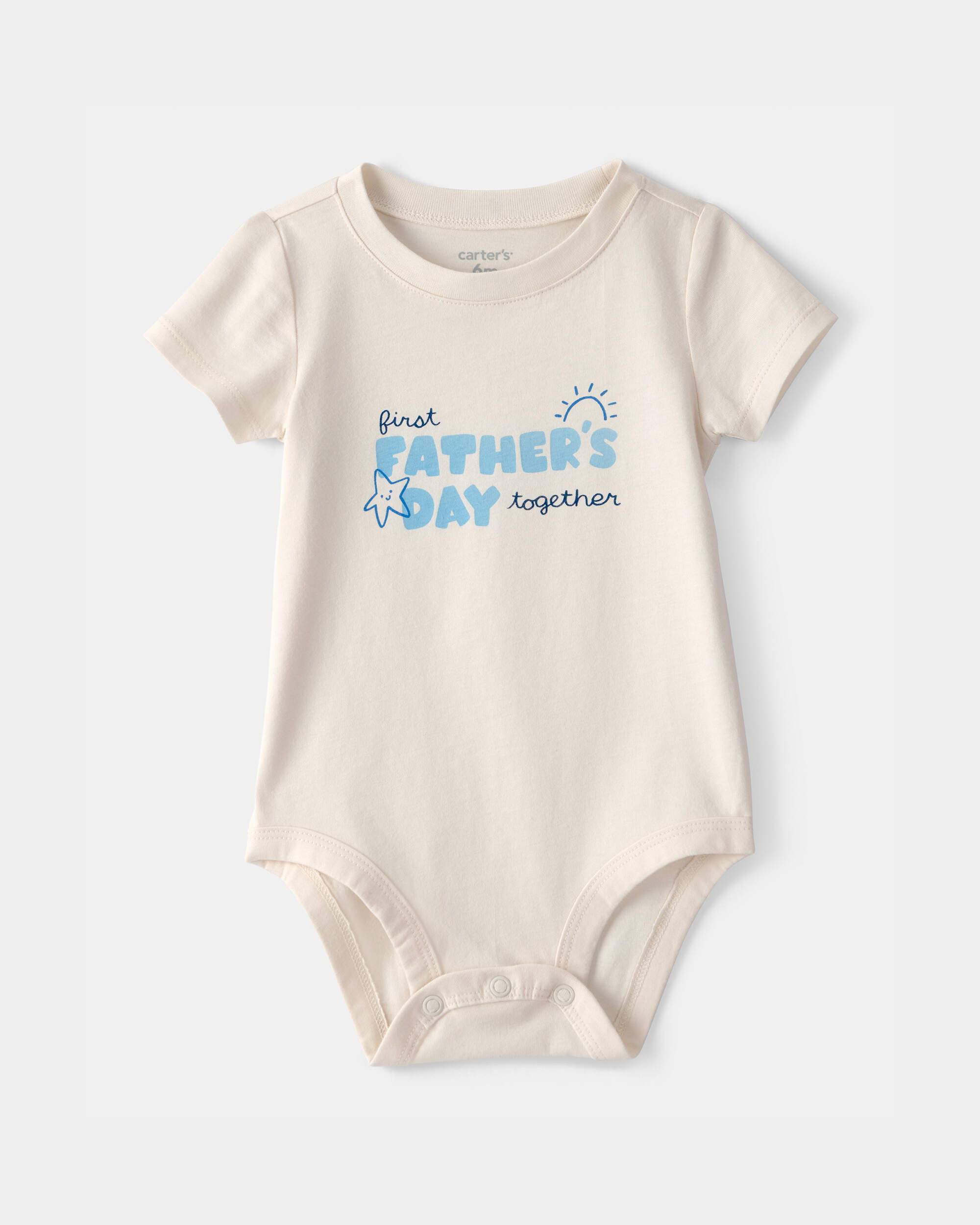Baby 'Fathers Day' Graphic Bodysuit - Cream