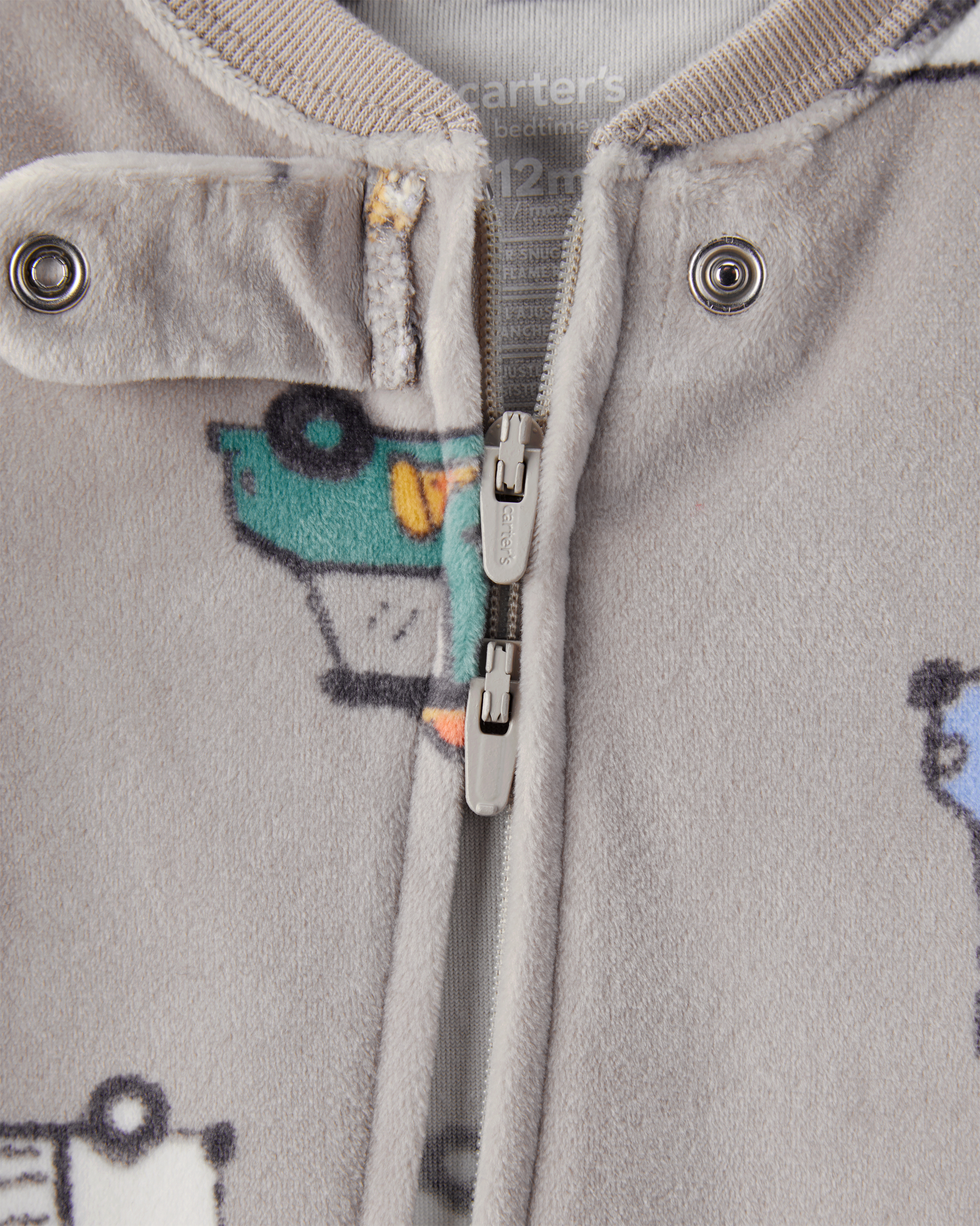 Baby Boy DreamPlush Snug Fit Long-Sleeve 2-Way Zip 1-Piece Pyjamas