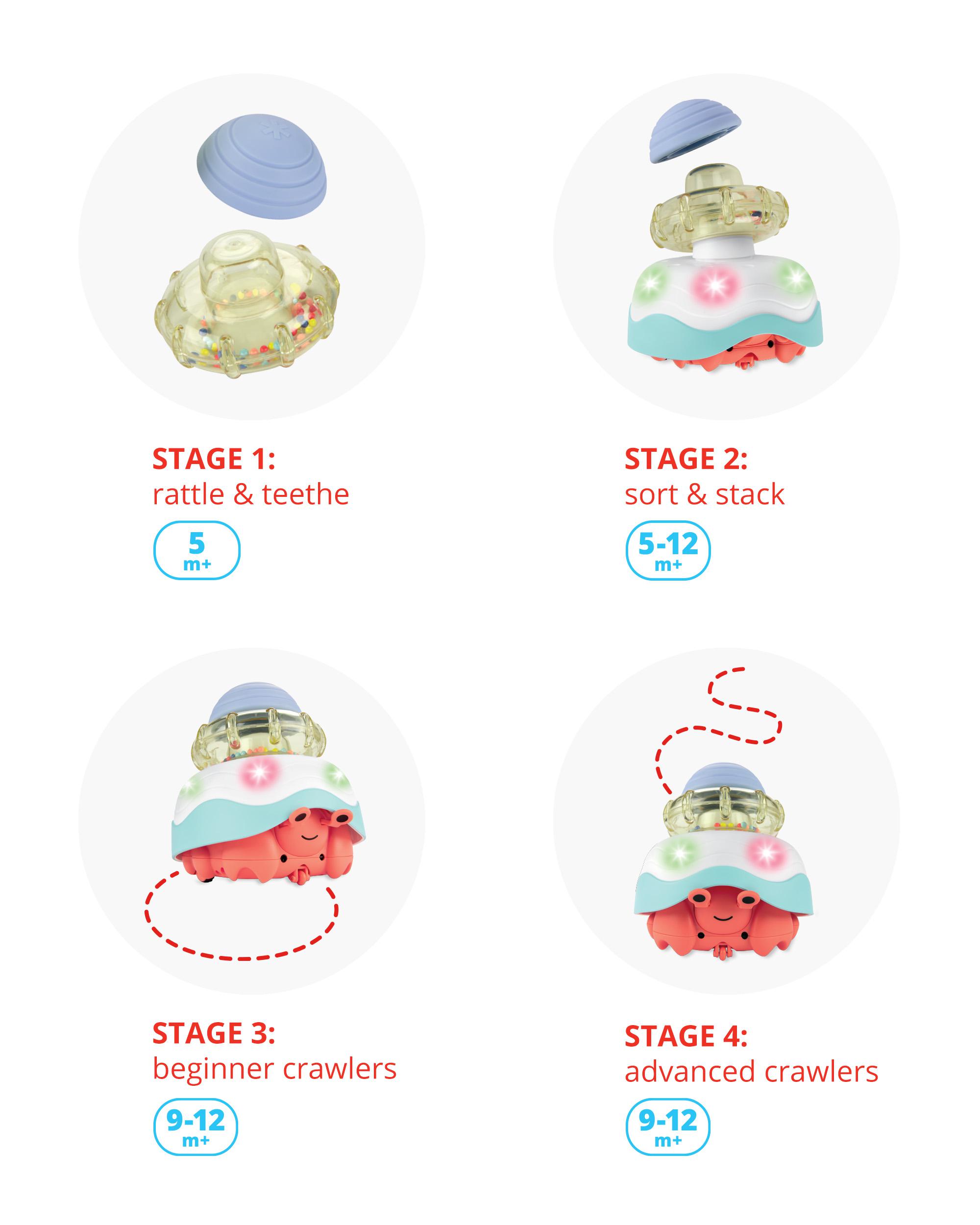 Baby Stack & Crawl 4-in-1 Crab Baby Crawl Toy

