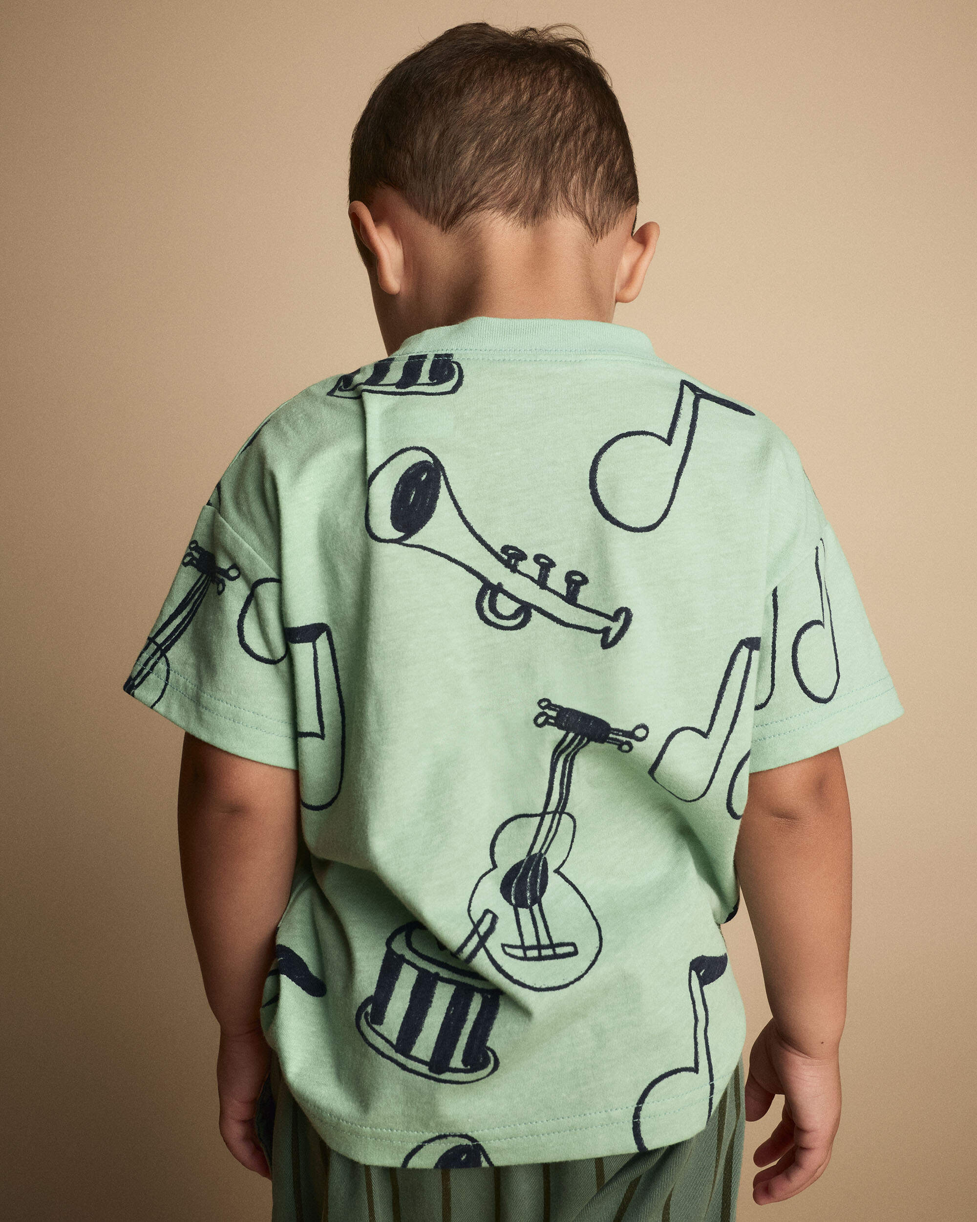 Toddler Relaxed Graphic Tee Music Print - Green