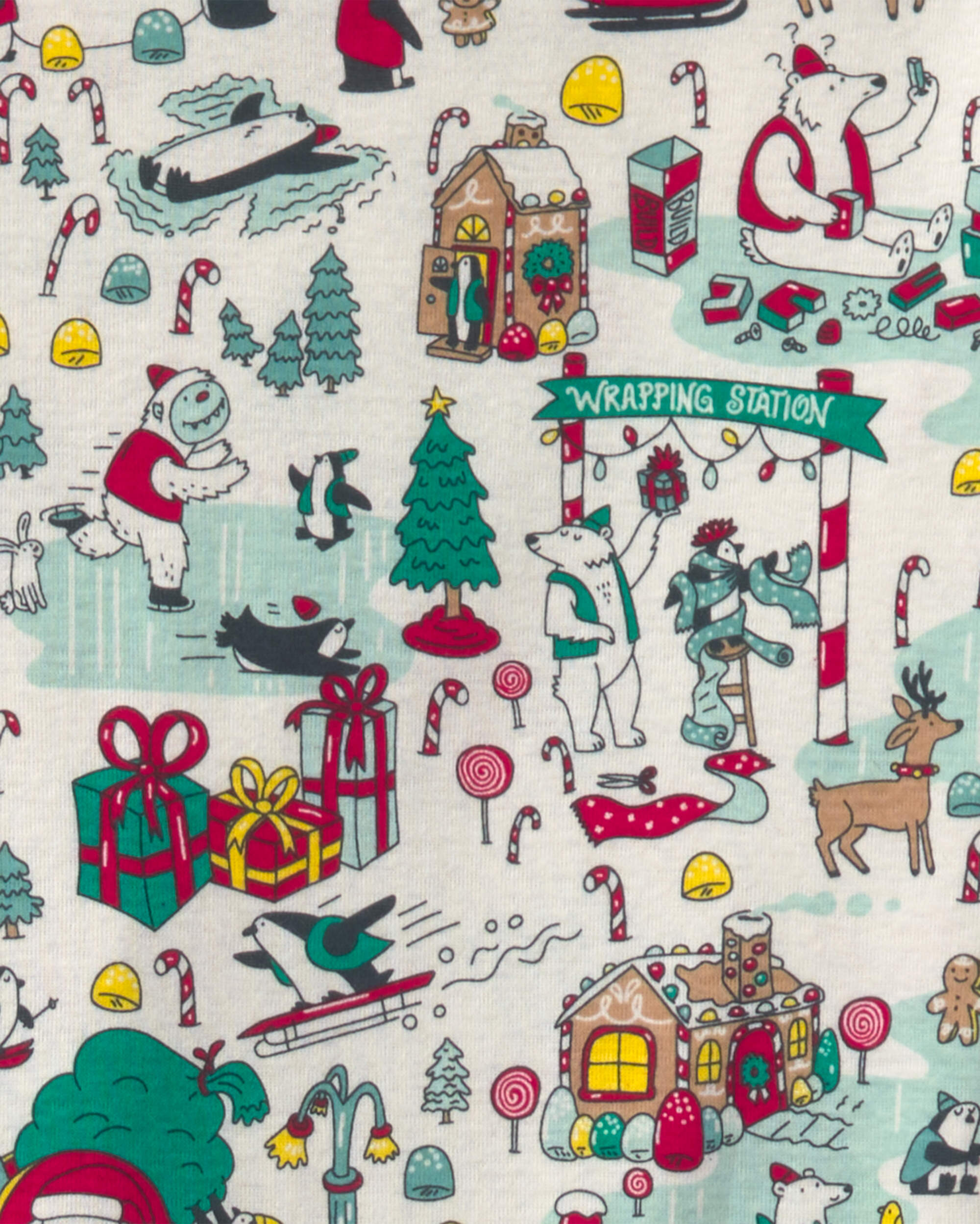 Kids 2-Piece Christmas Scavenger Hunt 100% Cotton Snug Fit Pyjama Set