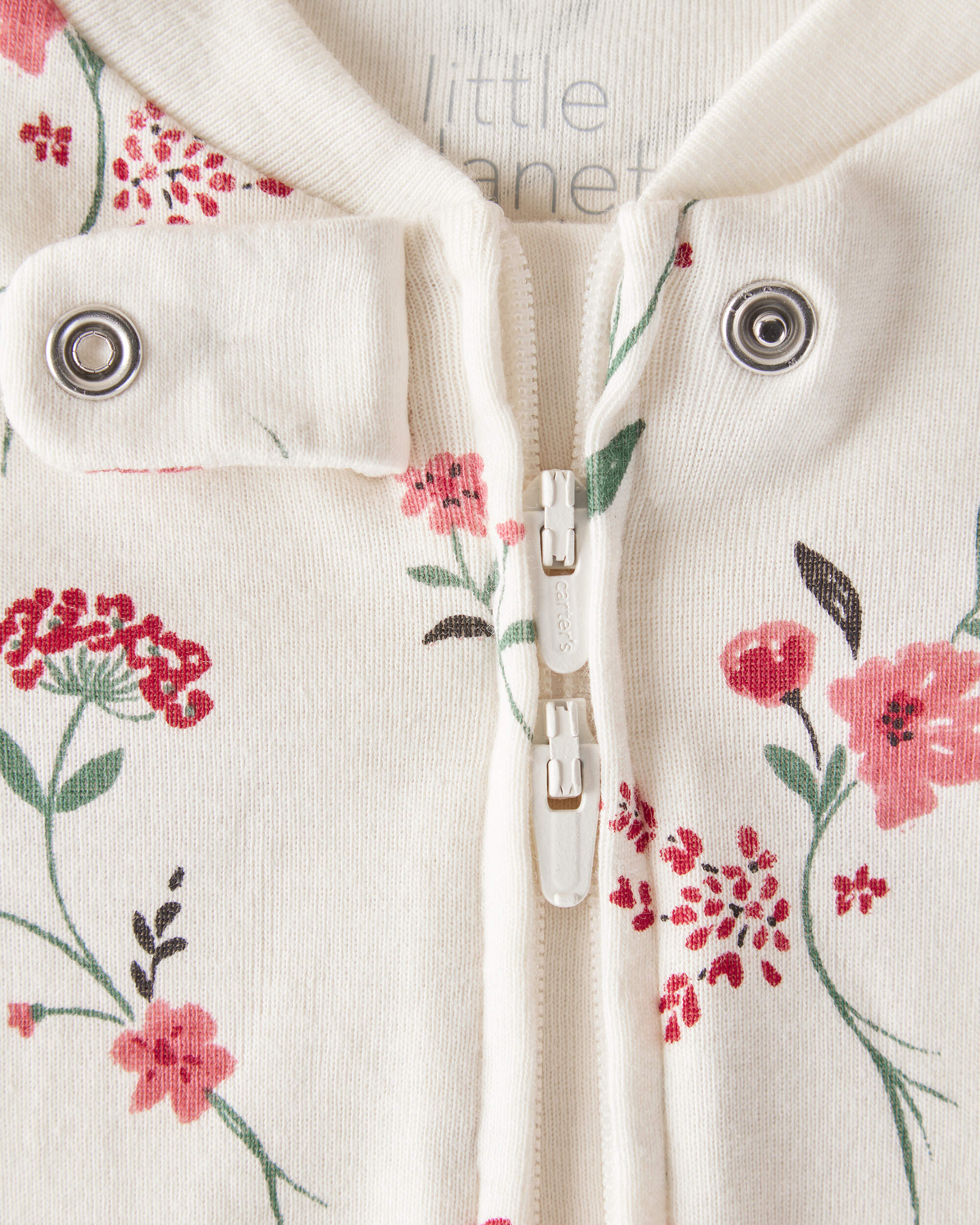 Baby Organic Cotton Sleep & Play Pyjamas Rosethorn Hollow Print