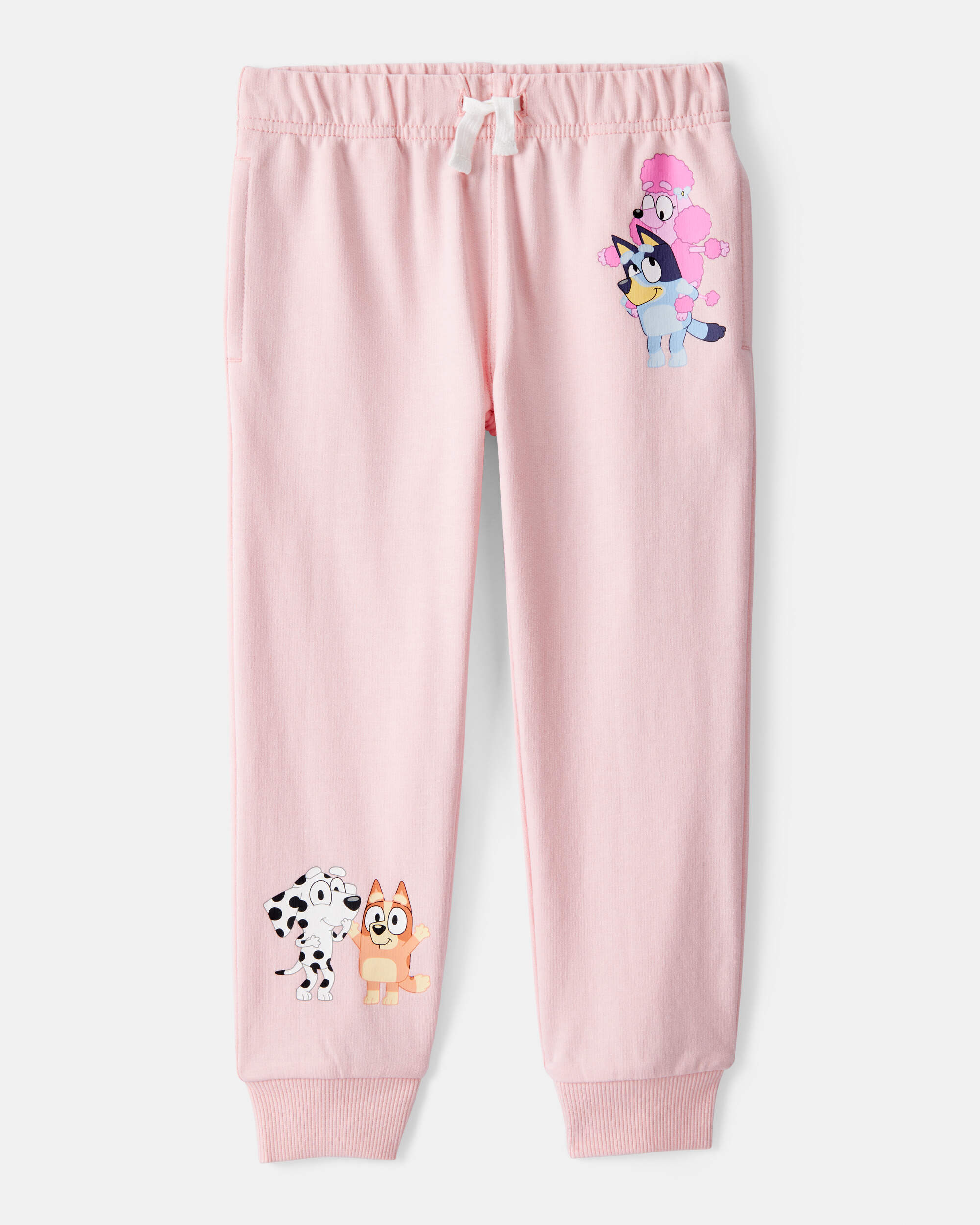 Toddler Girl Bluey French Terry Drawstring Joggers - Pink