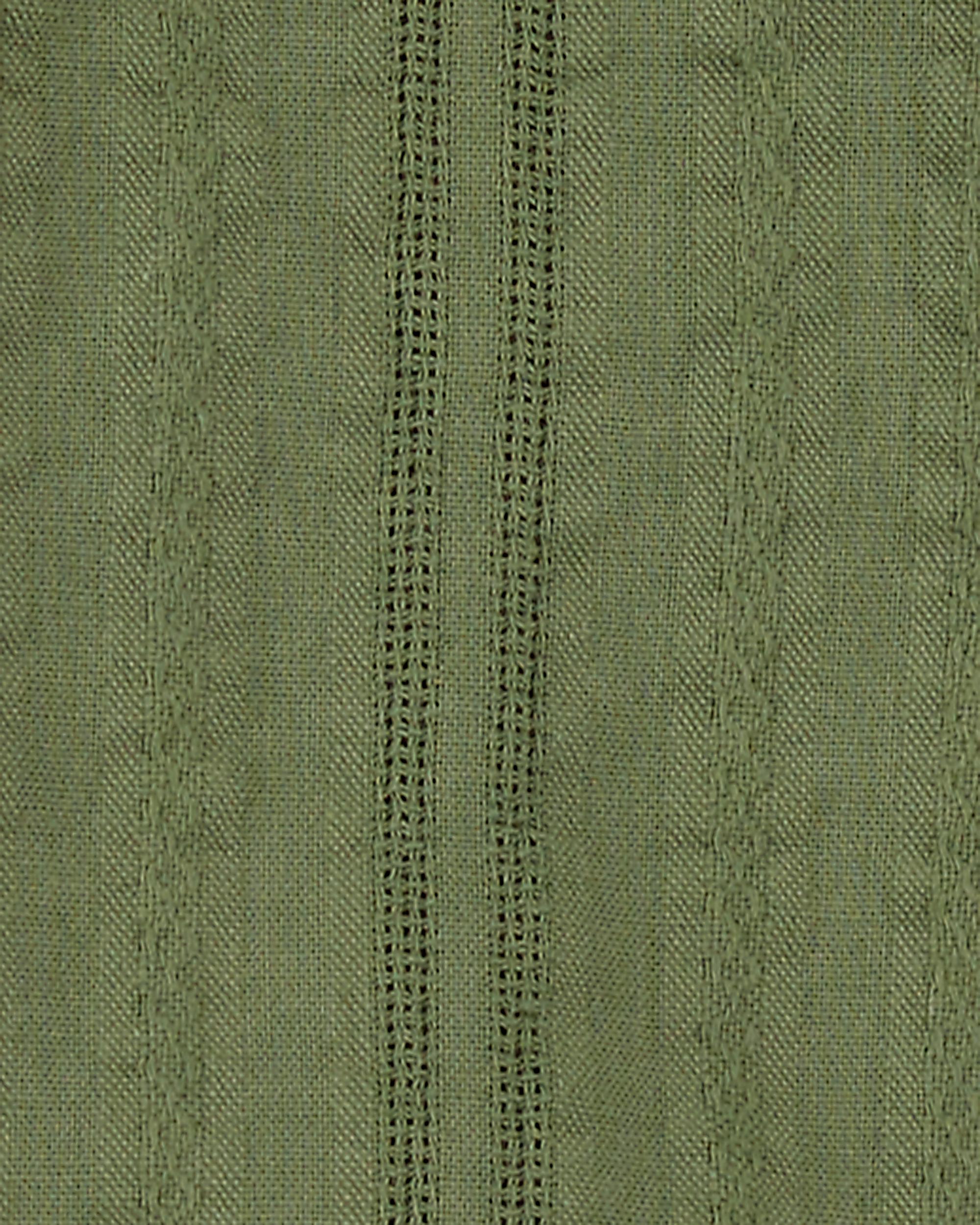 Baby Button-Down Cotton Romper - Green