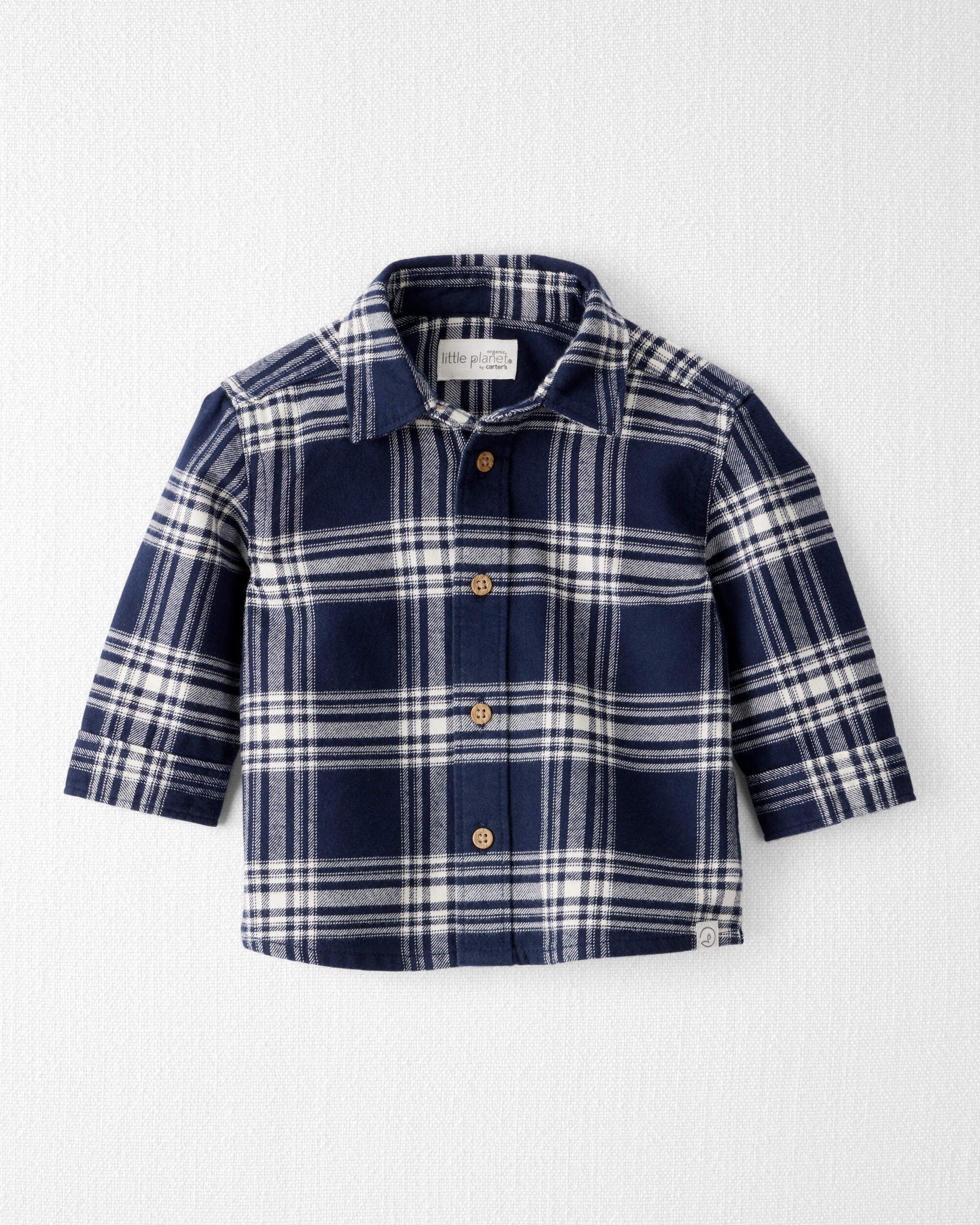 Baby Organic Cotton Button-Front Flannel Shirt