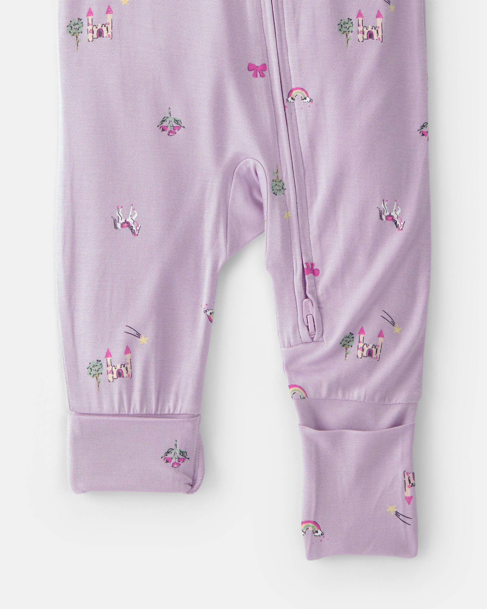 Baby Girl Fairytale 2-Way Zip PurelySoft Sleeper - Purple