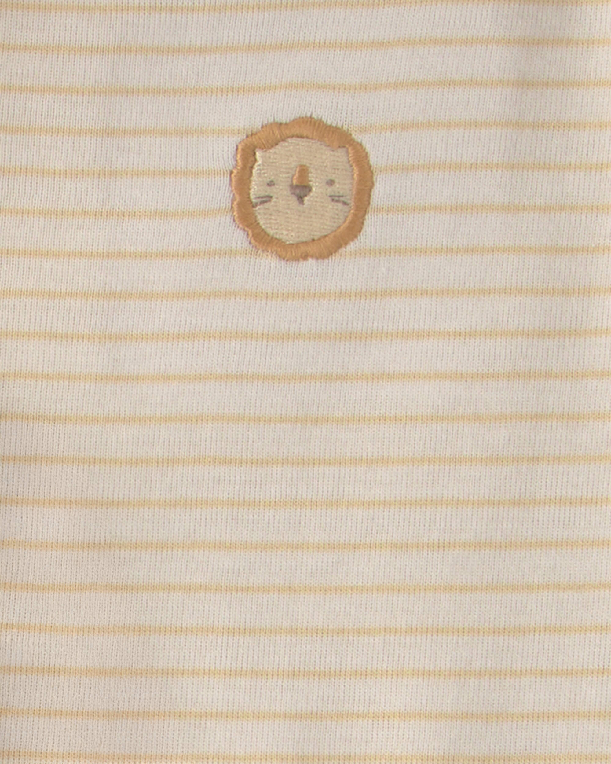 Baby 3-Piece Lion Terry Short-Sleeve Layering Set - Yellow