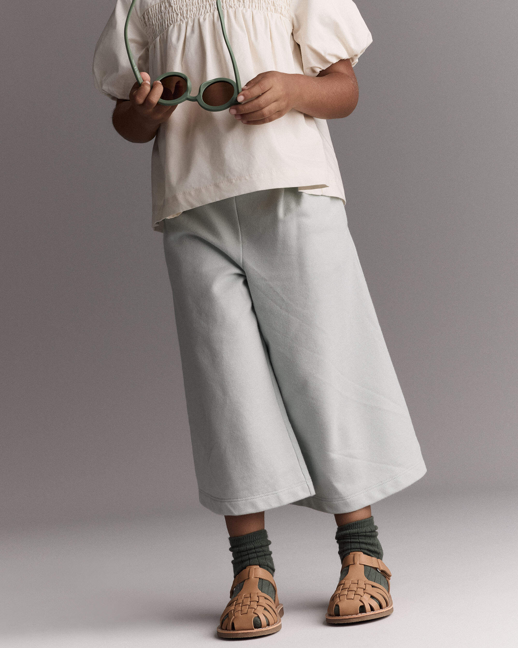 Toddler Girl Wide-Leg Drape Pant - Light Blue