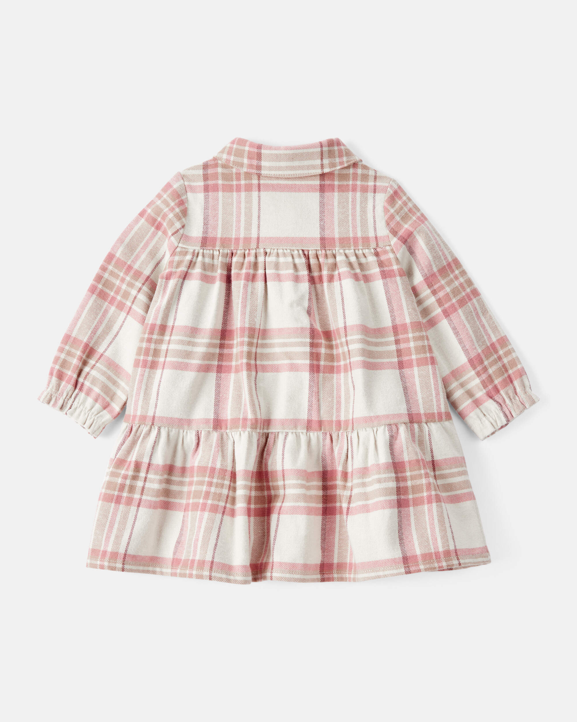 Baby Girl 2-Piece Print Cotton Long-Sleeve Dress Set - Plaid
