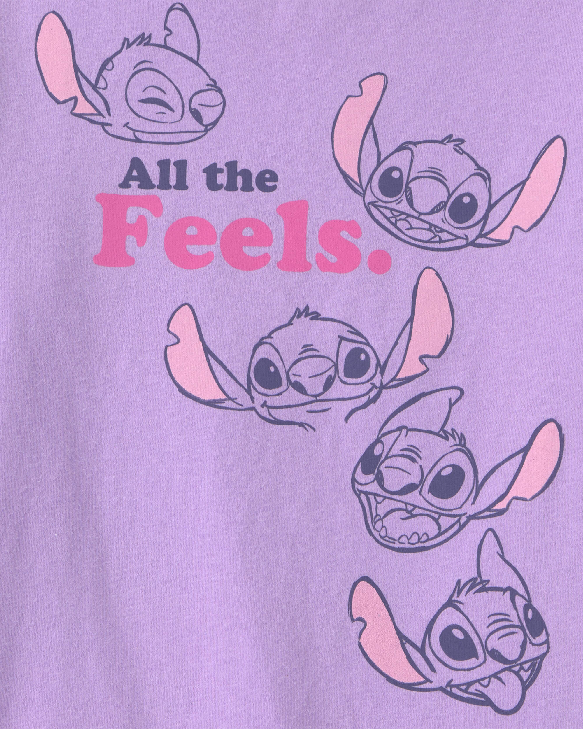 Girls ©Disney Stitch Long-Sleeve Graphic Tee - Purple