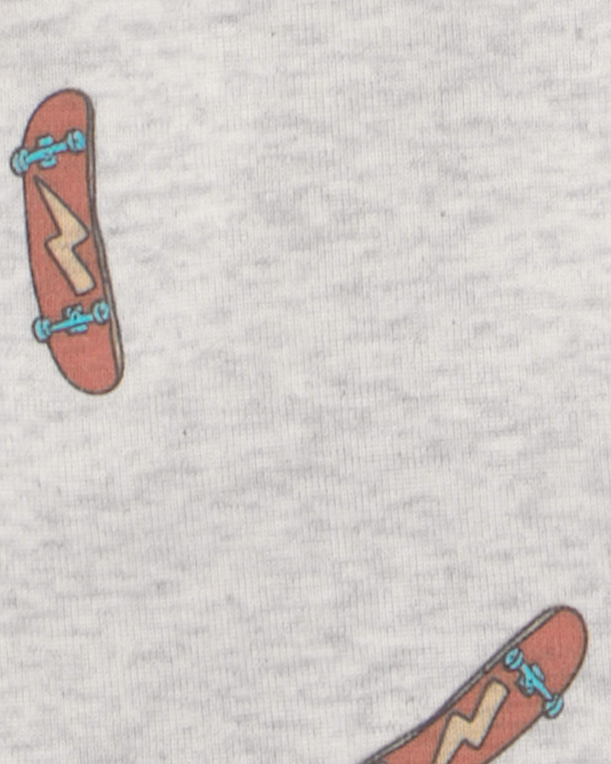 Boys Skateboard Cotton Short-Sleeve Snug Fit 4-Piece pyjama Set - Green/Brown