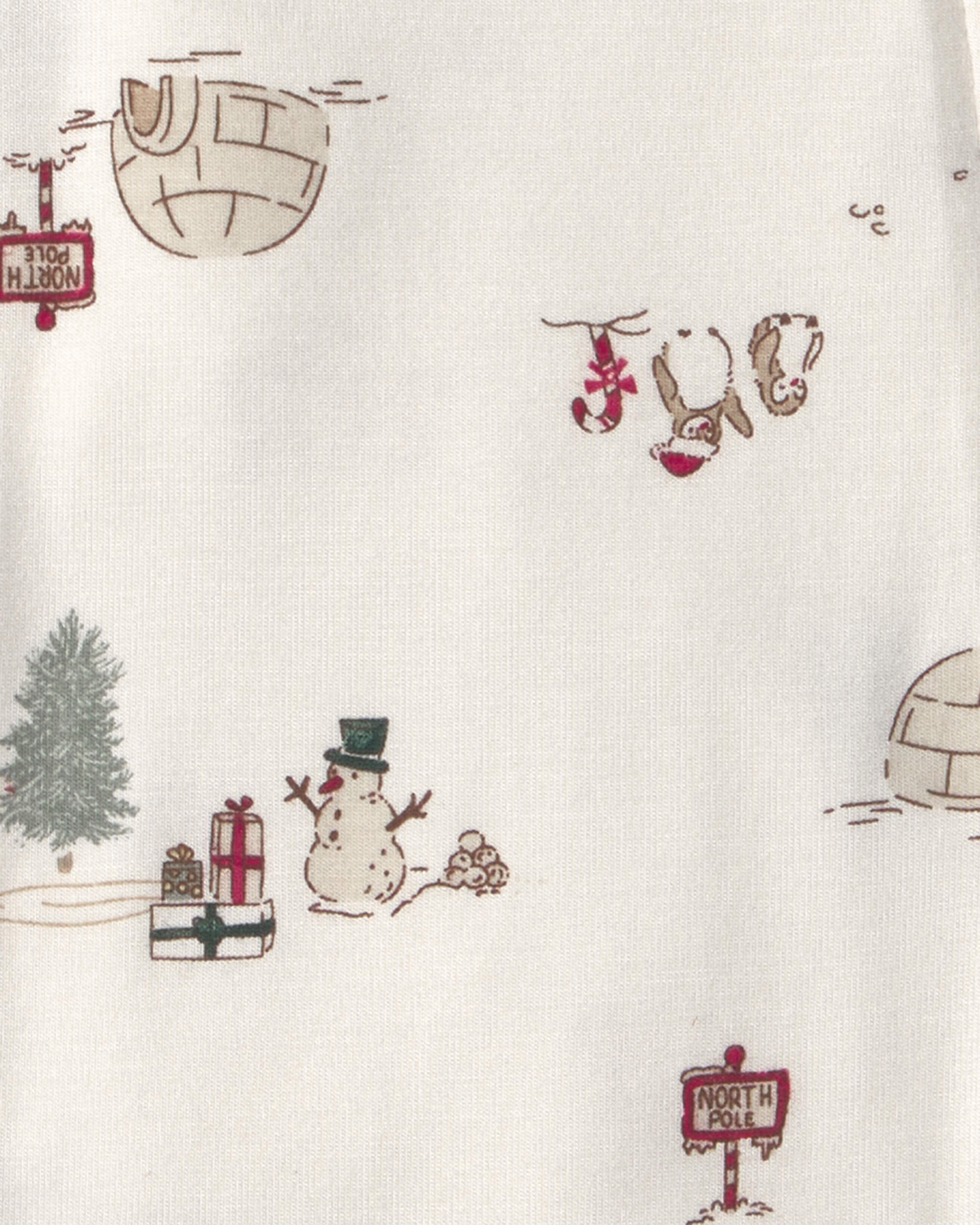 Baby 1-Piece North Pole Christmas PurelySoft™ Snug Fit Pyjama - Cream