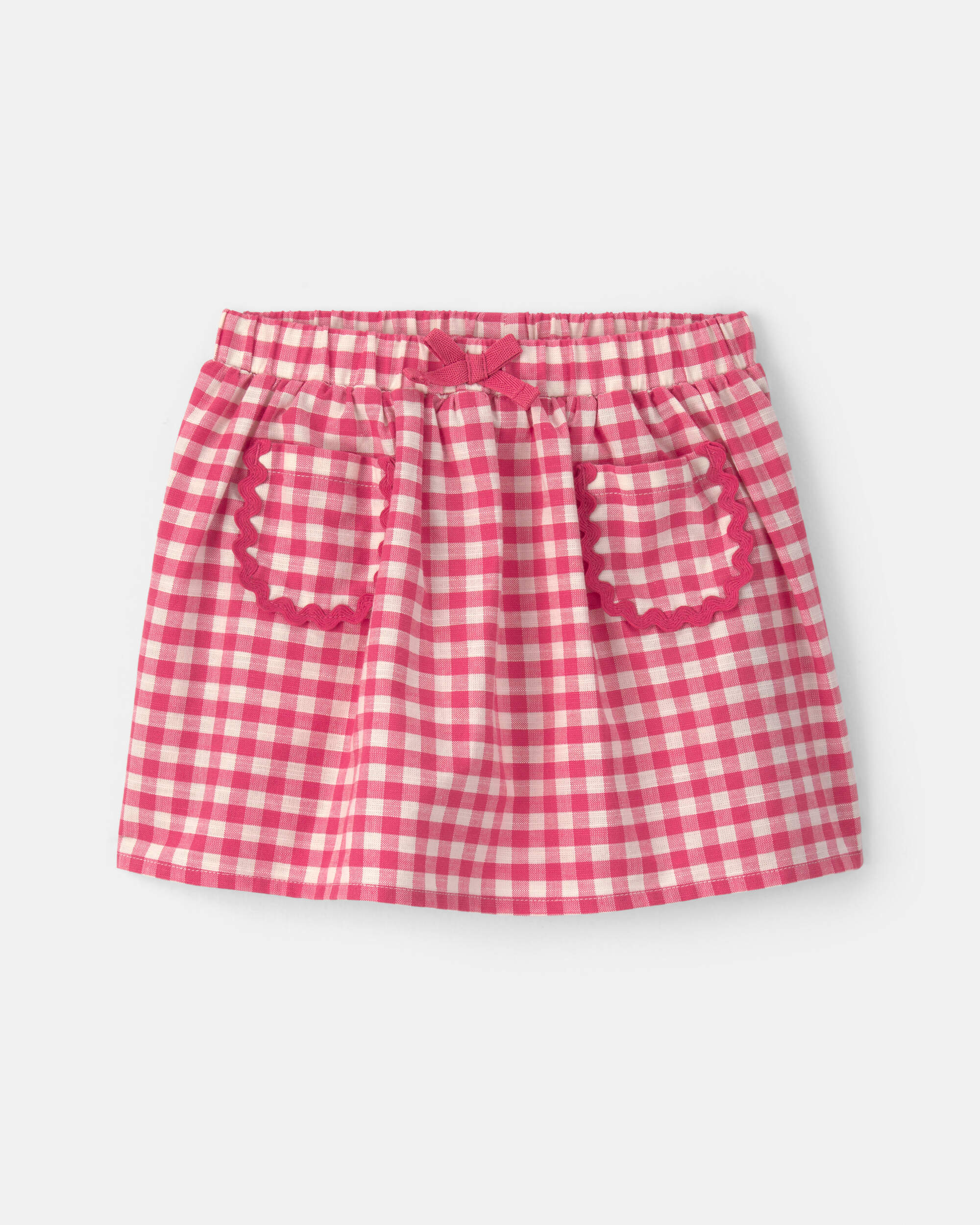 Toddler Girl Gingham Skort – Red