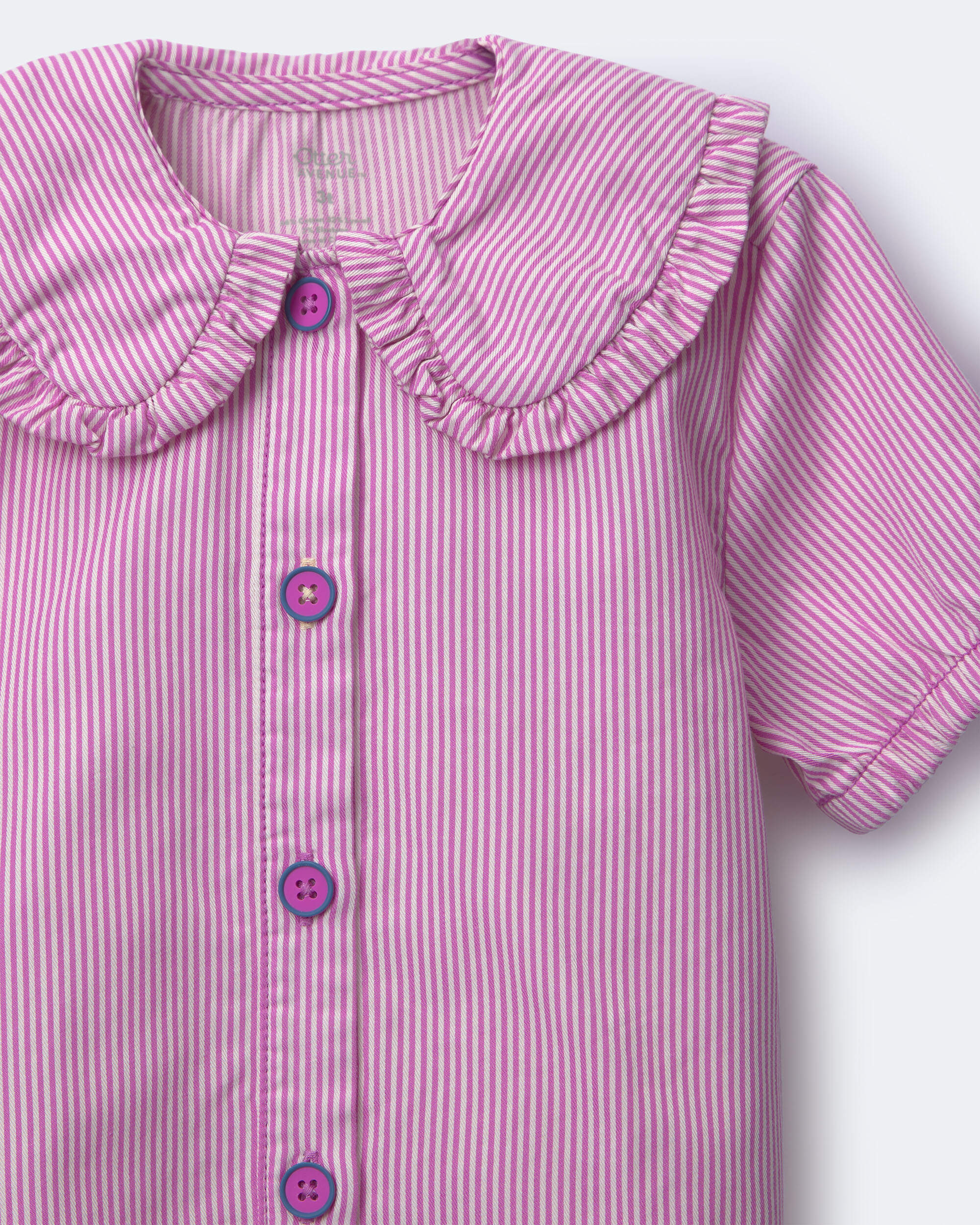 Toddler Girl Peter Pan Collar Top Stripes