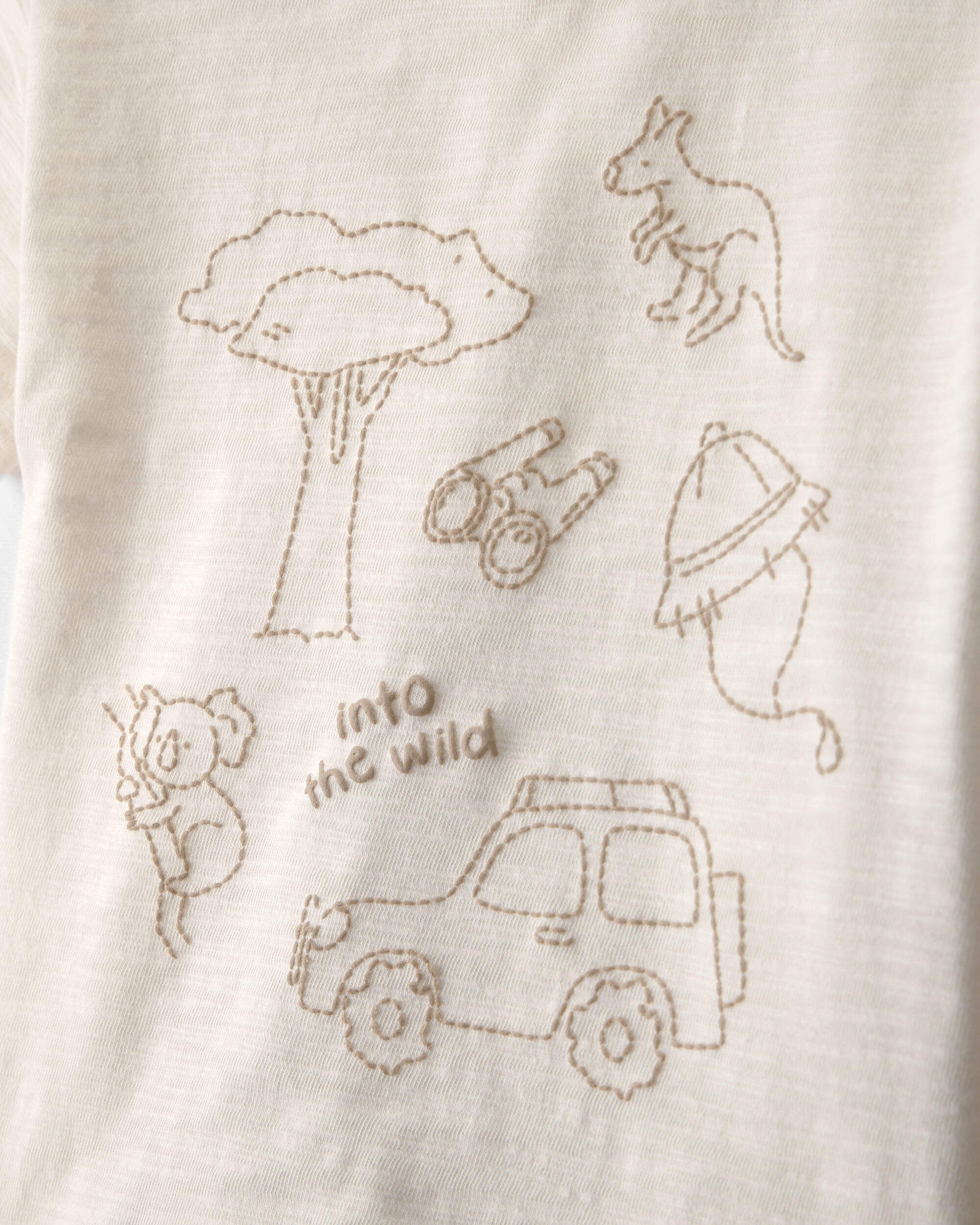 Baby Boy 3-Piece Into The Wild Short-Sleeve Top & Short Set - White/Brown