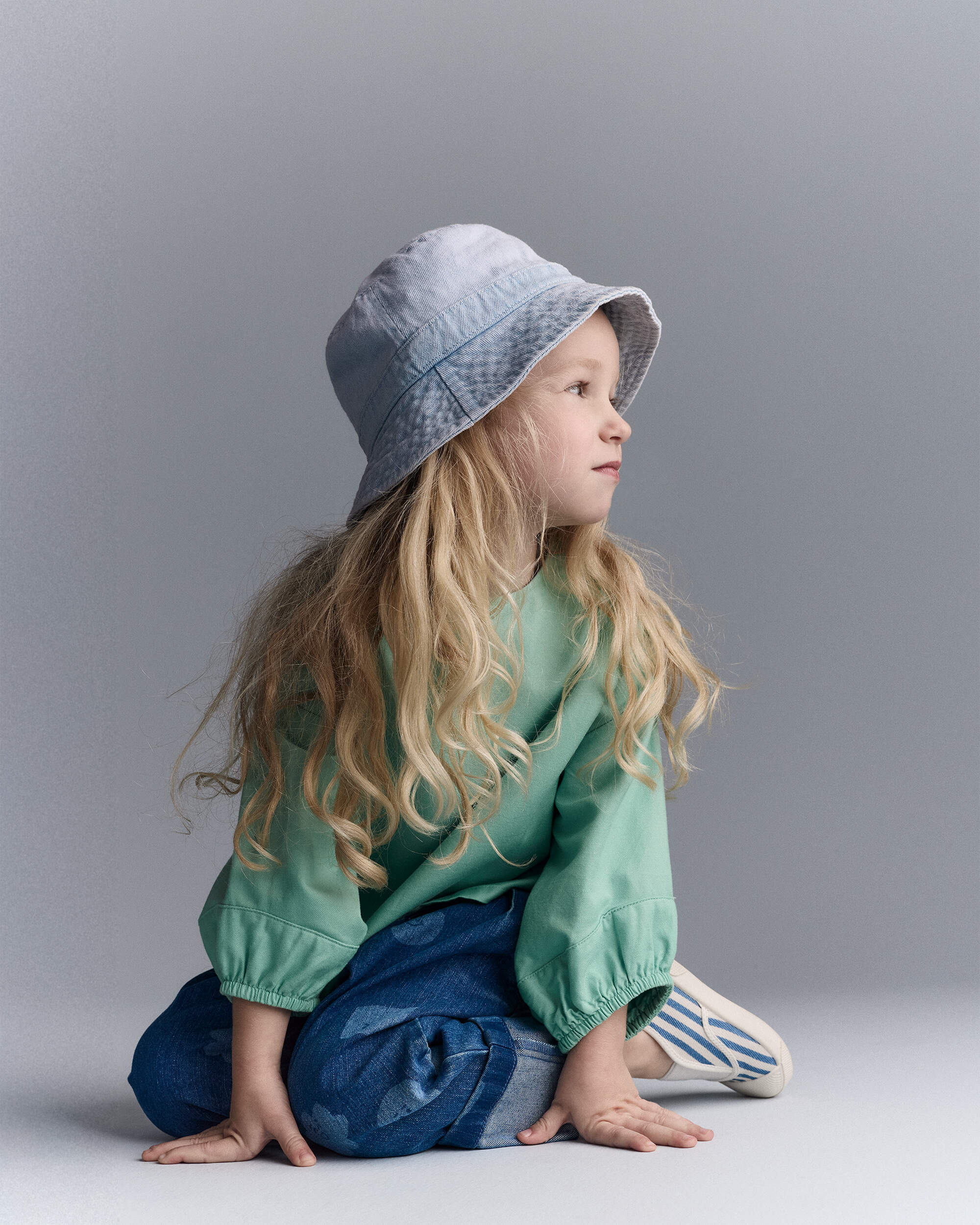 Toddler Girl Blouson Cuffed Long-Sleeve Top - Green