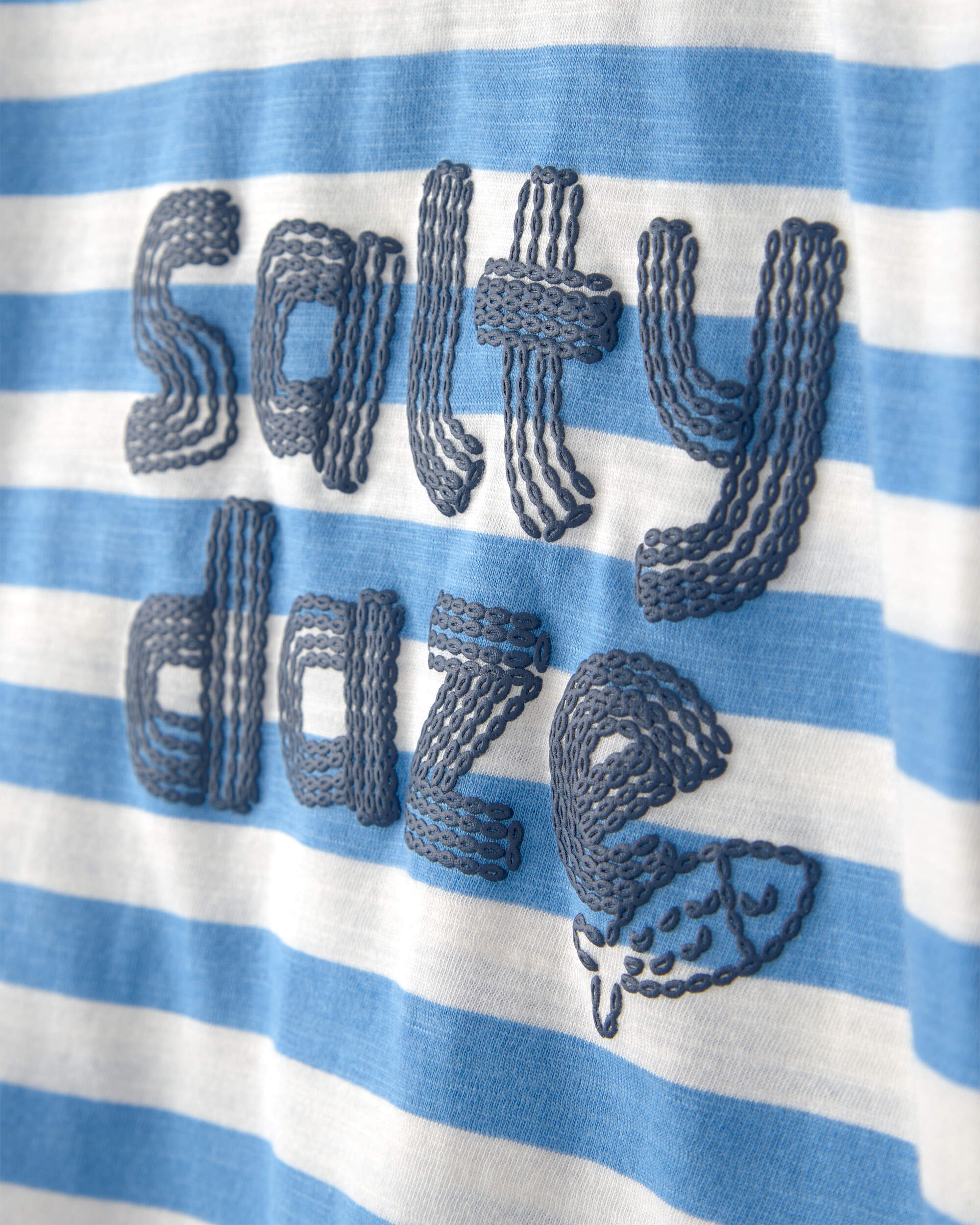 Baby Boy 'Salty Daze' Striped Graphic Tee - Blue/Ivory