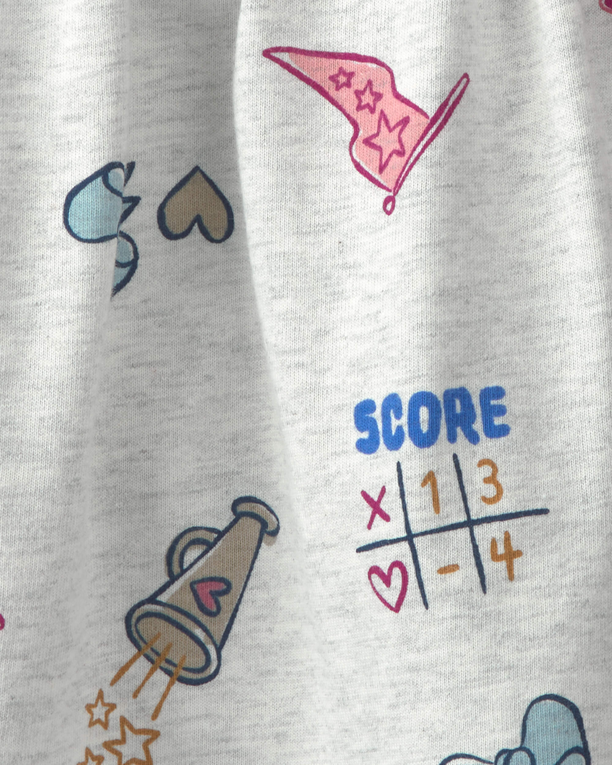 Girls 'Go Team' Cotton Skort - Grey