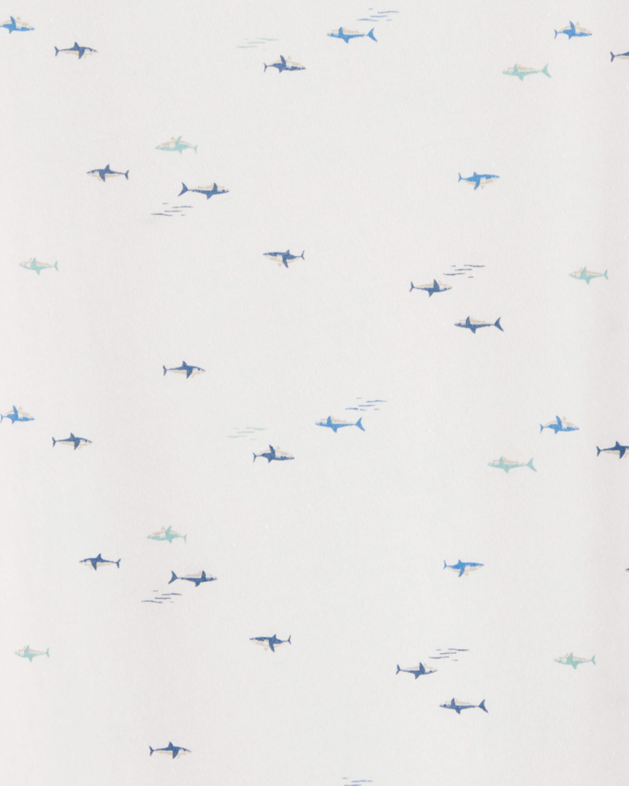 Boys Shark Cotton-Blend Tee - White