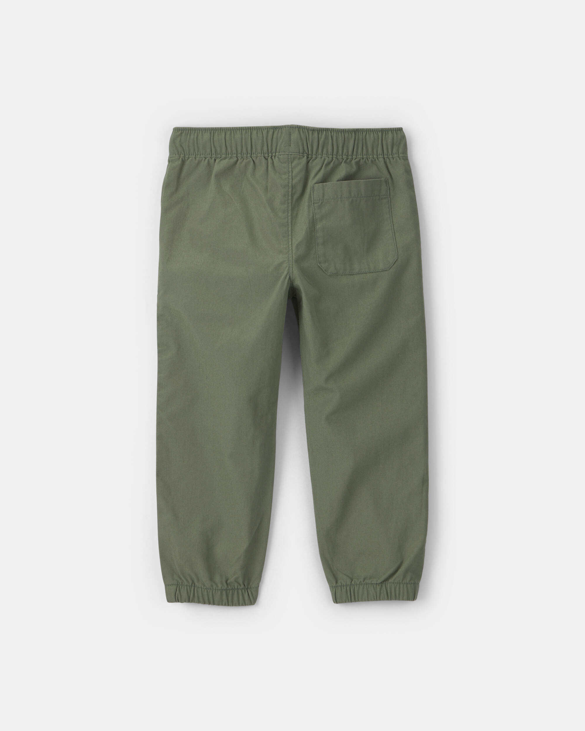 Toddler Boy Canvas Joggers - Olive Green