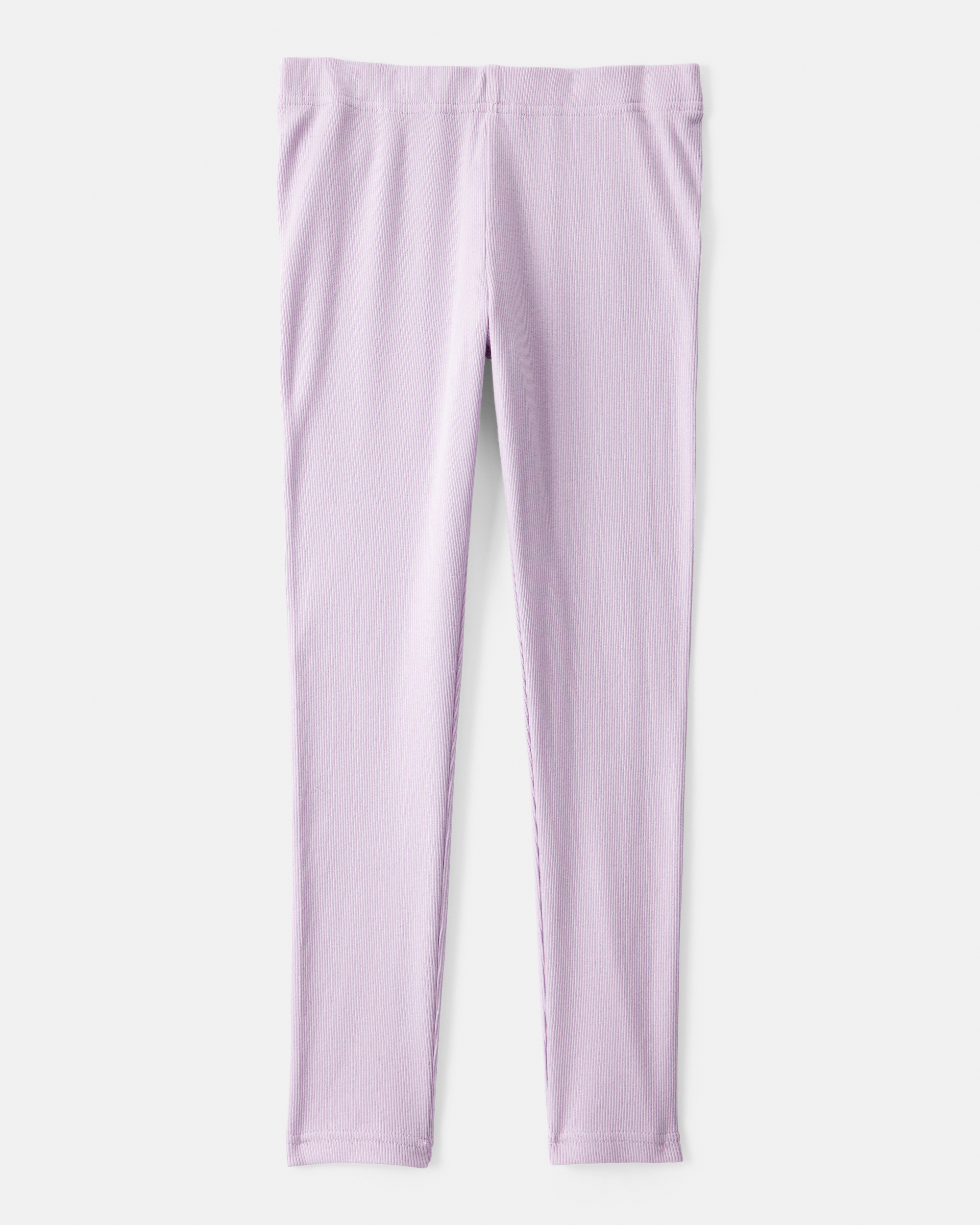 Girls 100% Cotton Pull-On Stretch Leggings - Purple