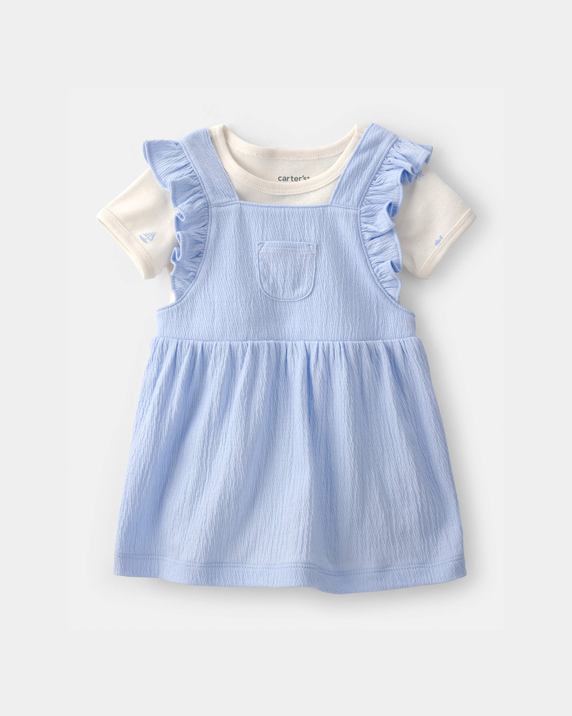 Baby Girl 2-Piece Jumper Dress Set - Blue
