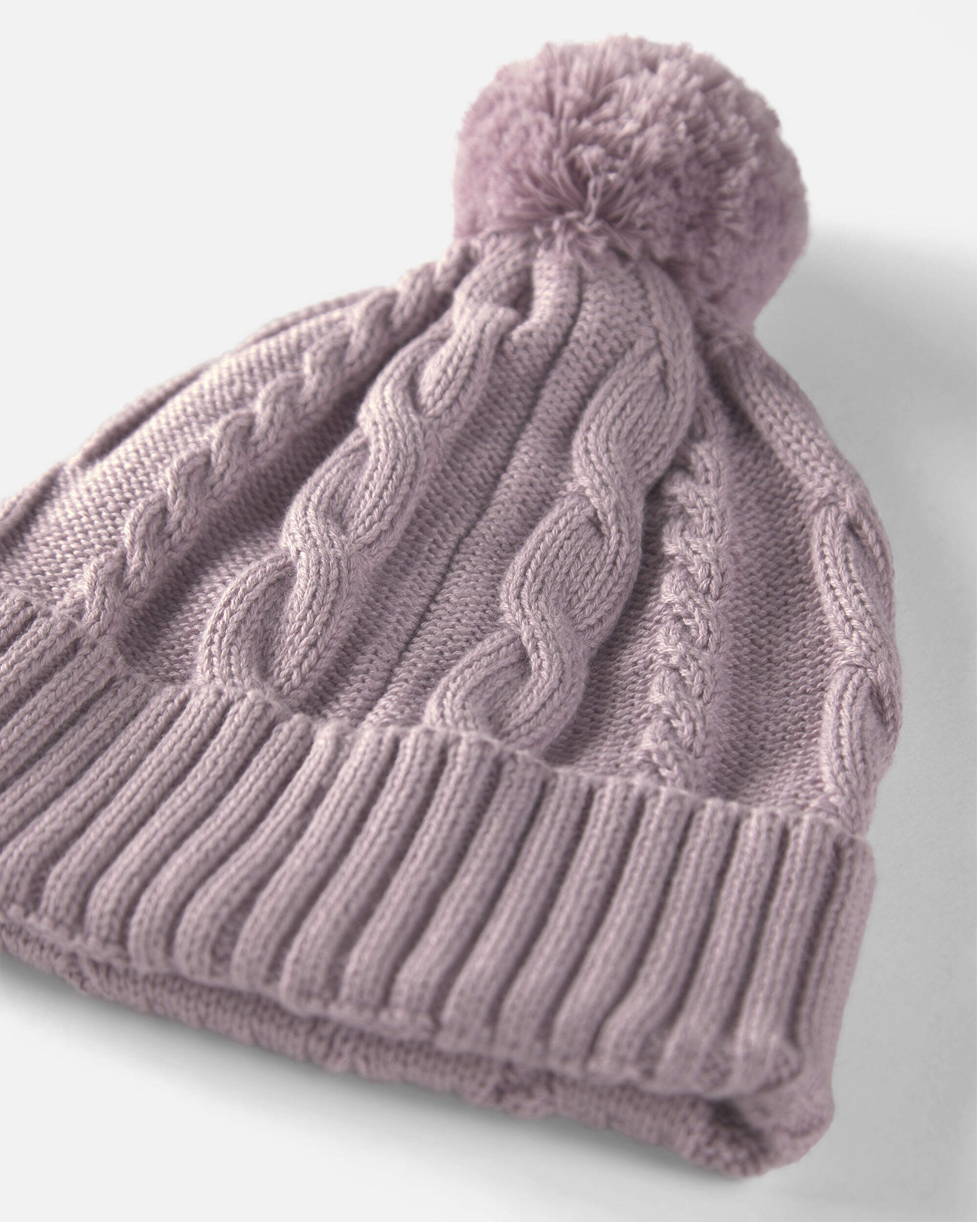 Toddler Girl Organic Cotton Cable Knit Winter Hat