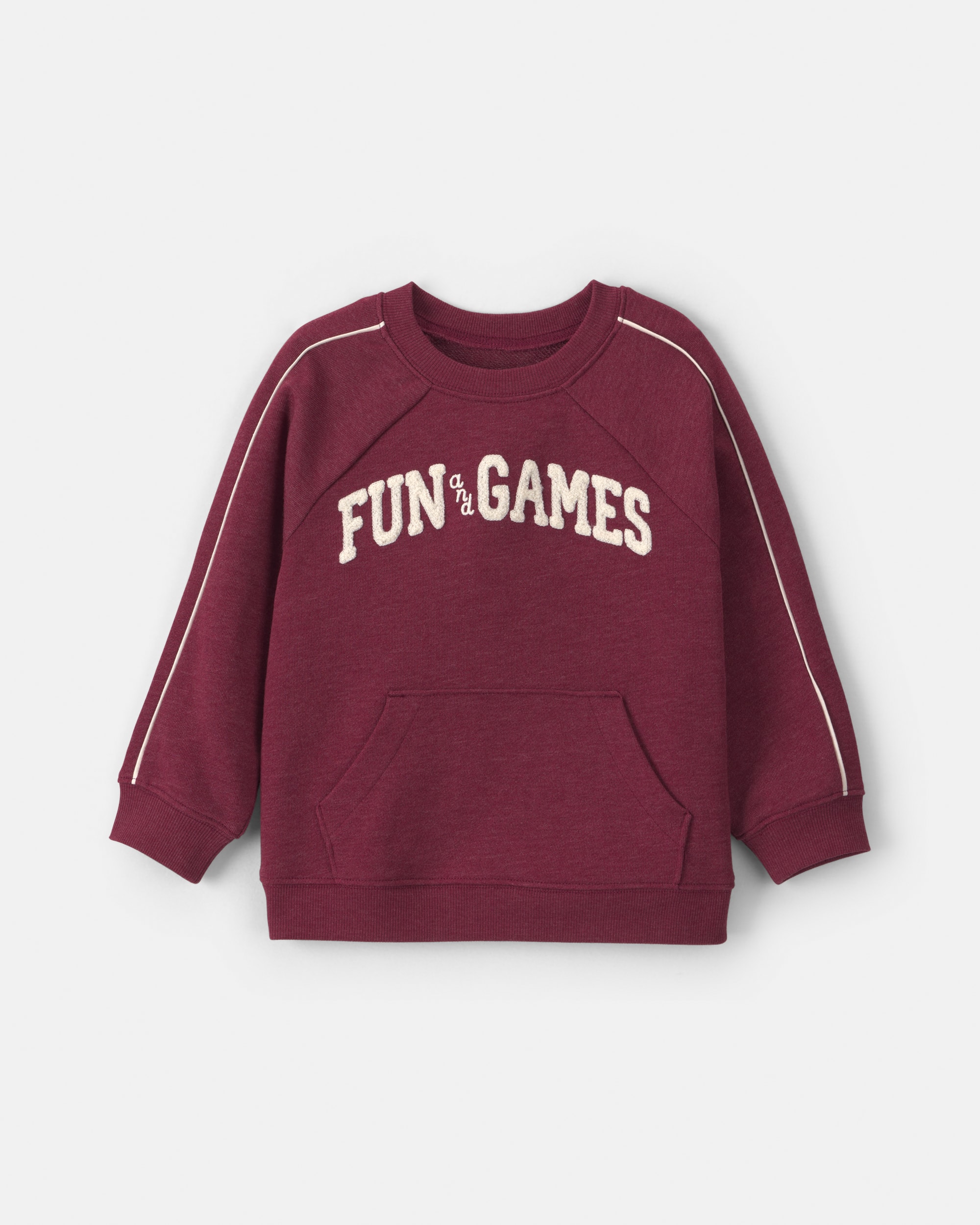 Toddler Boy 'Fun & Games' Pullover Sweatshirt - Burgundy