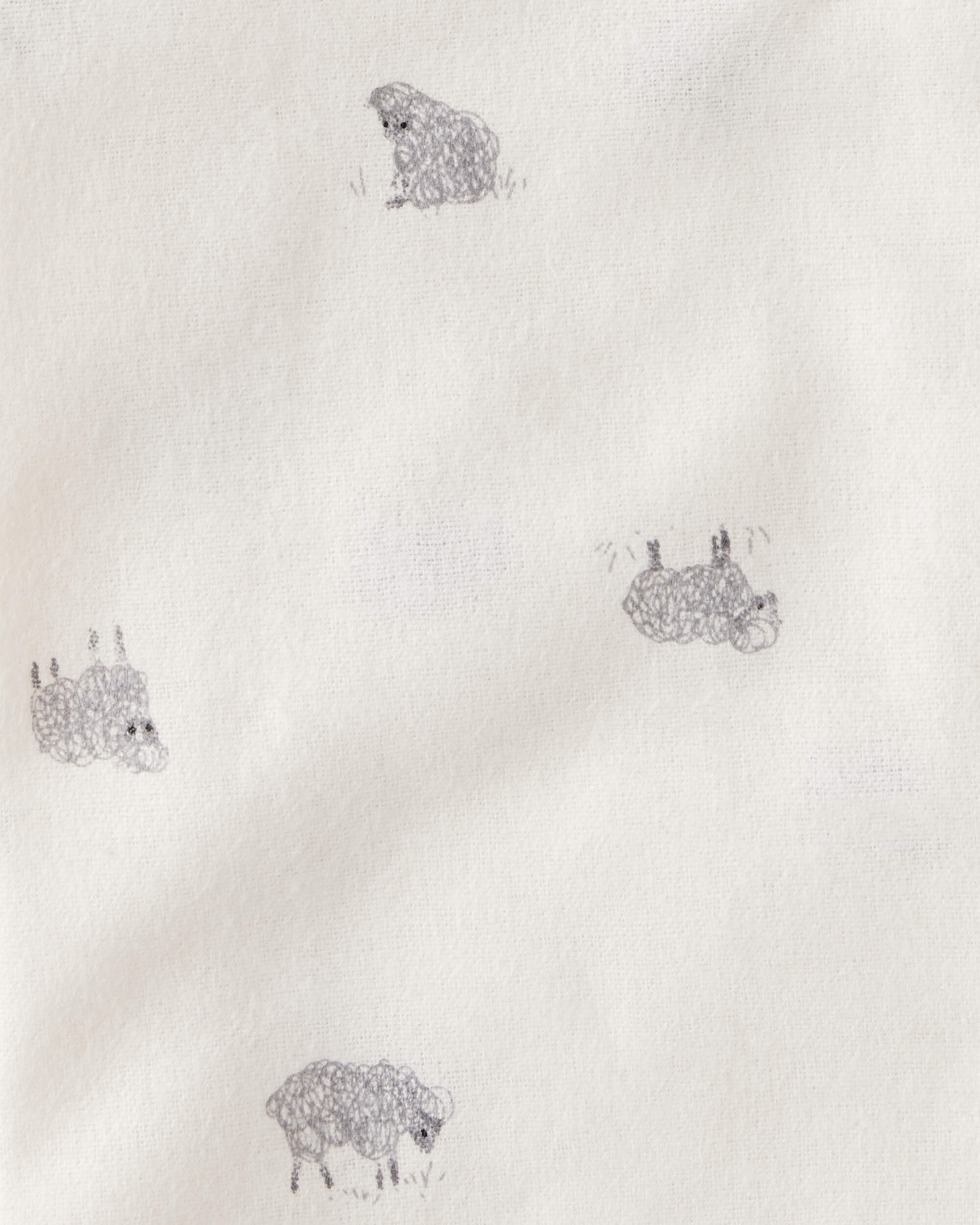 Baby 4-Pack Sheep Print Receiving Blankets - White/Grey