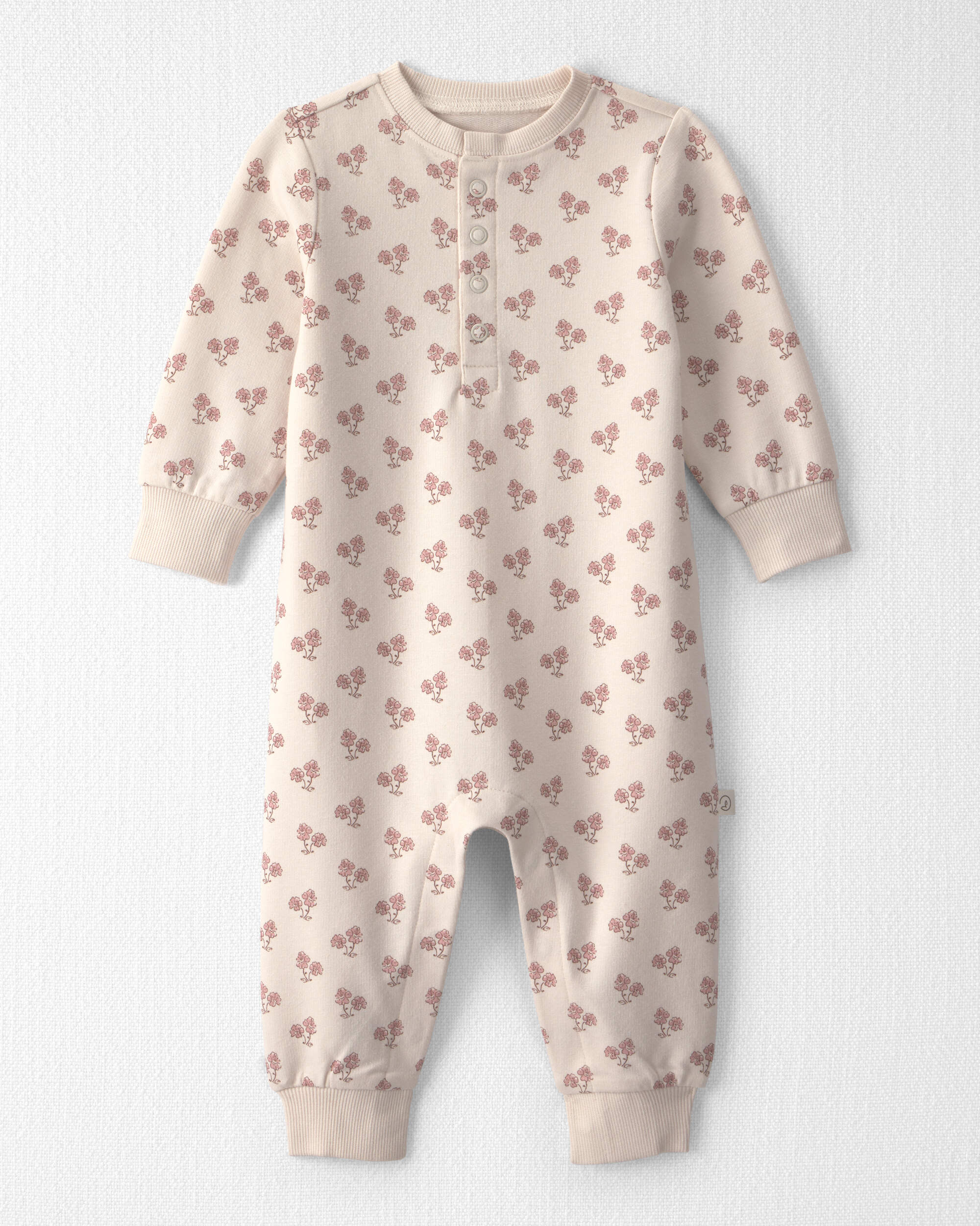 Baby Girl Organic Cotton French Terry Jumpsuit Floral