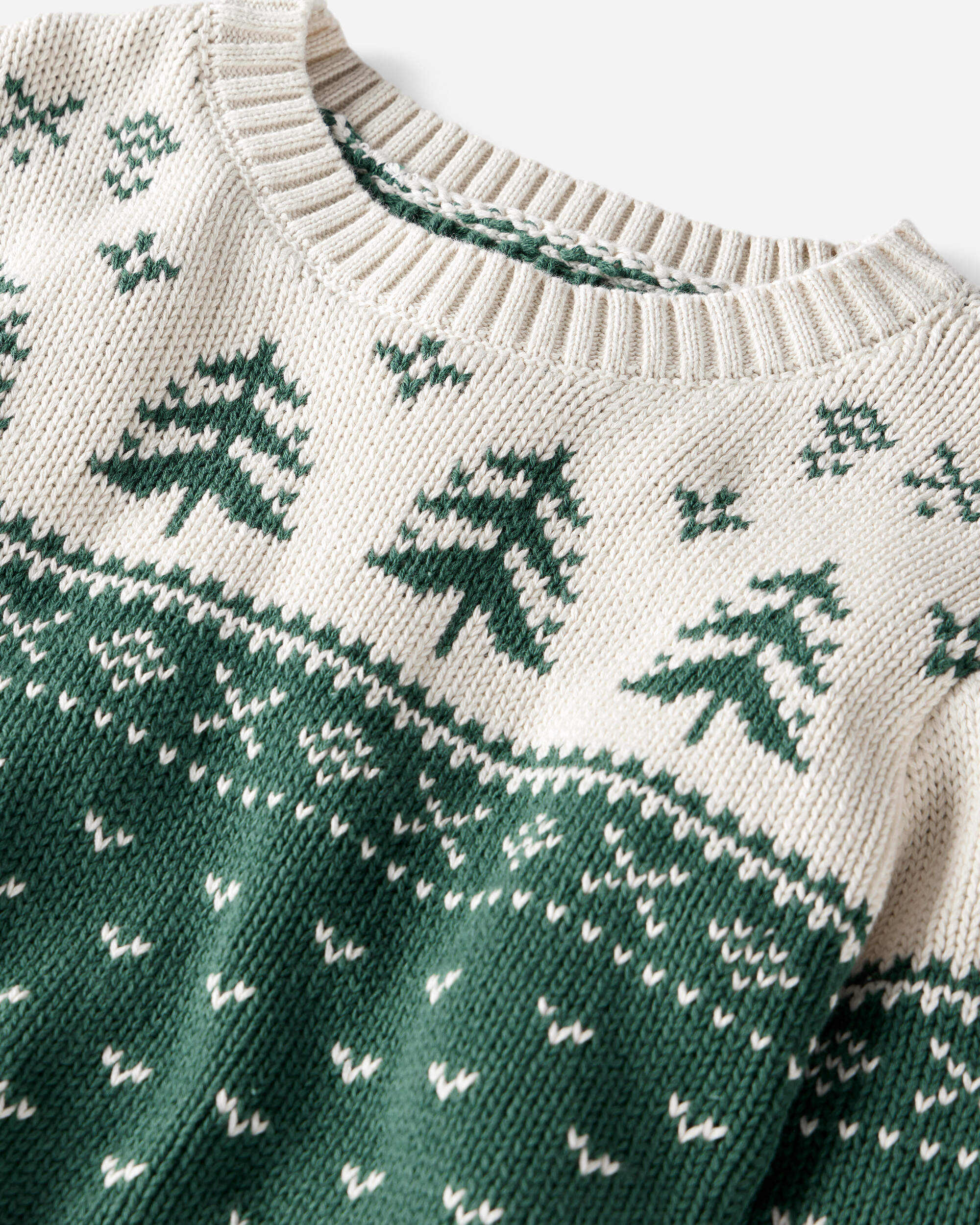 Kid Organic Cotton Evergreen Fair Isle Sweater