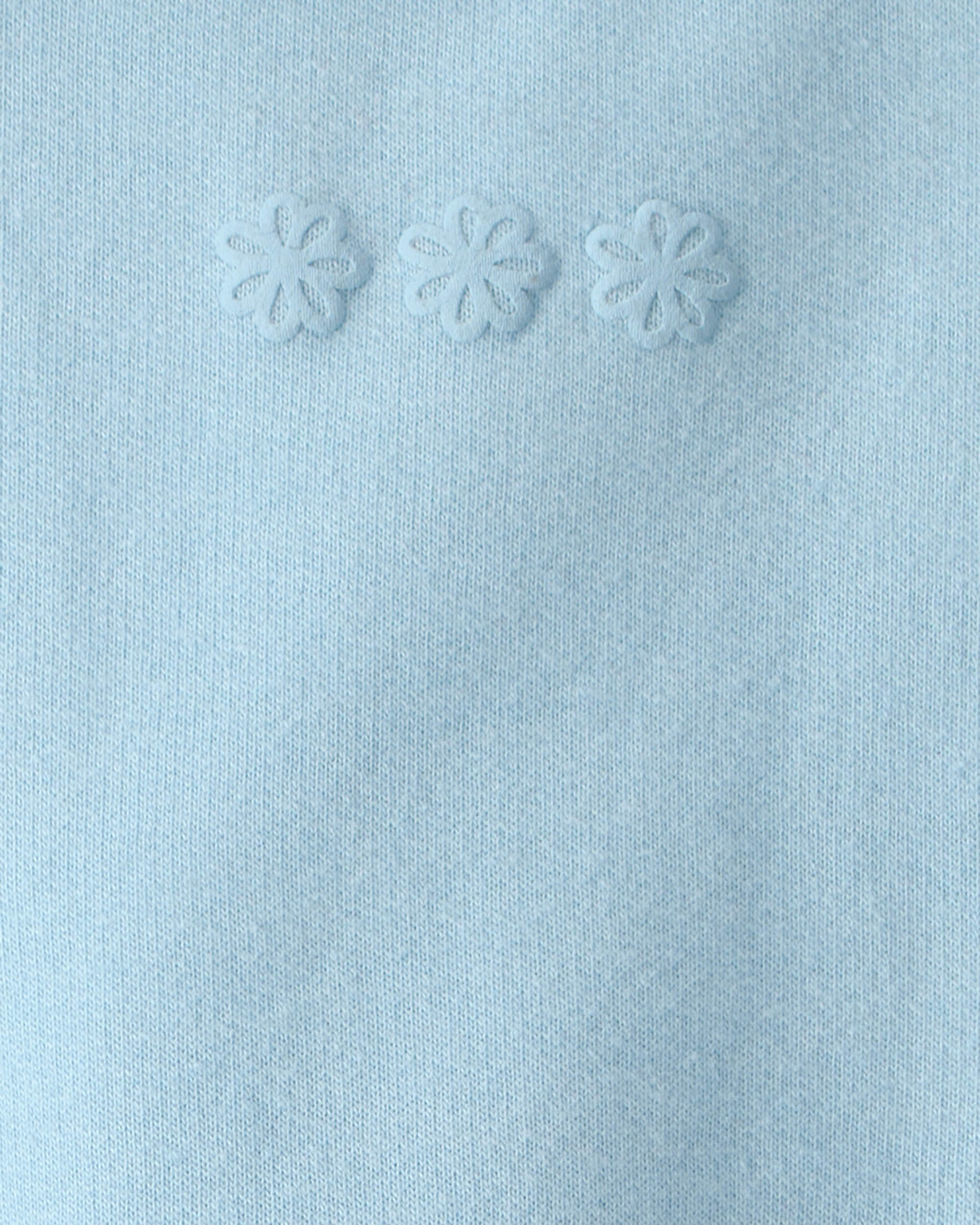 Baby Girl Flowers French Terry Pullover Sweatshirt - Blue