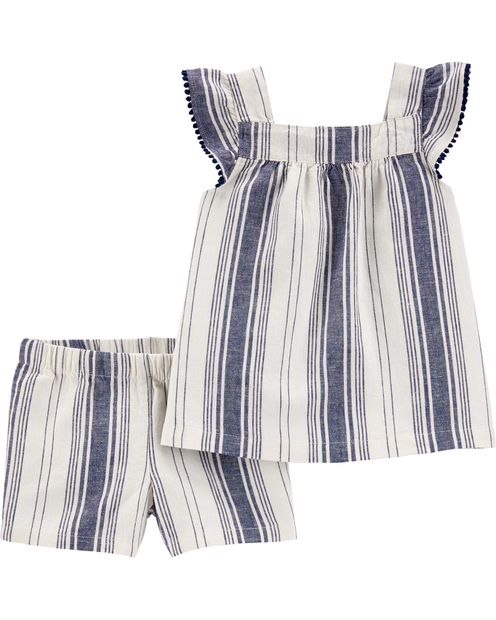 2-Piece Striped Linen Tank & Short Set | Carter's Oshkosh Canada 2-Piece Striped Linen Tank & Short Set | Carter's Oshkosh Canada