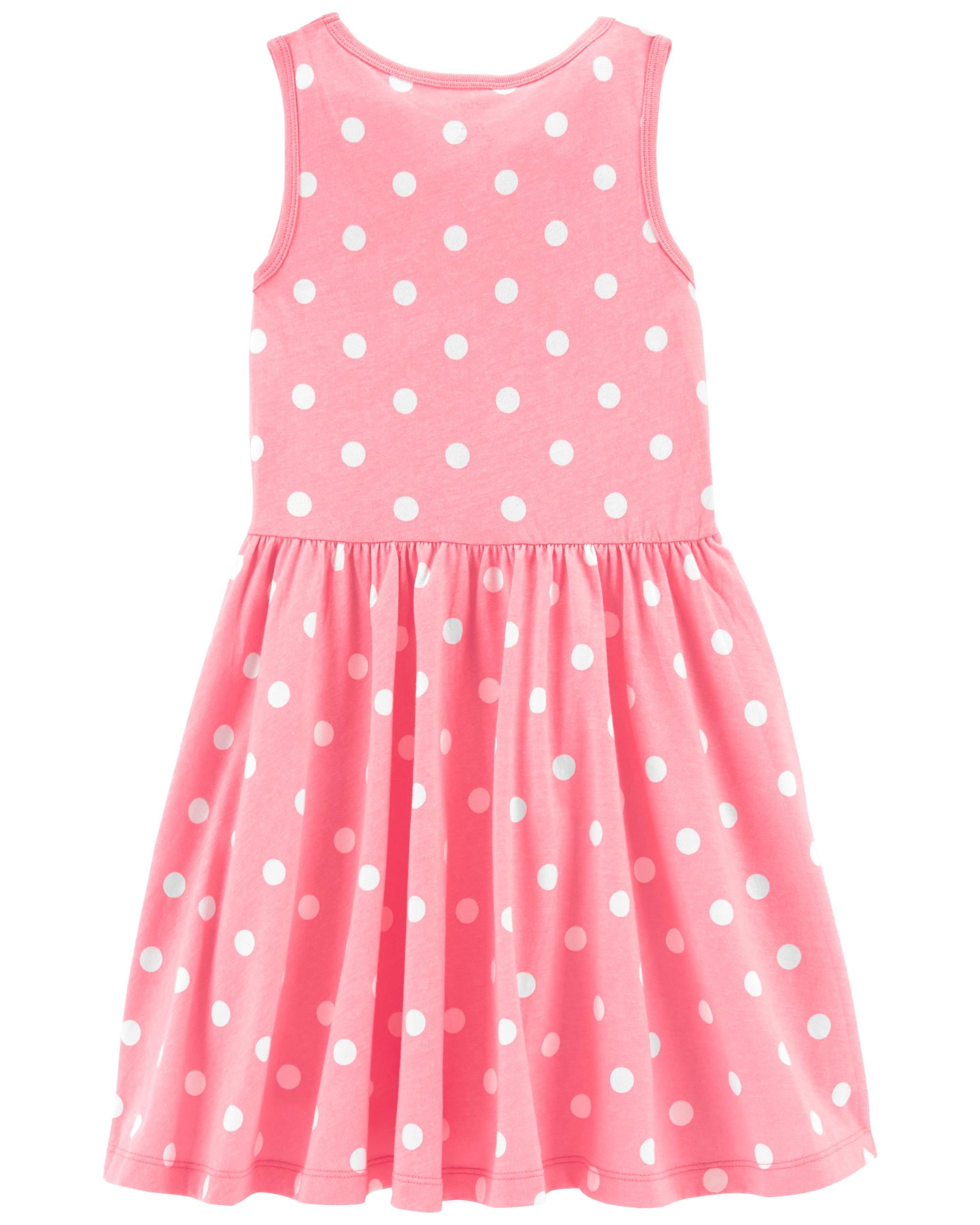 Pink polka dot outlet dress plus size