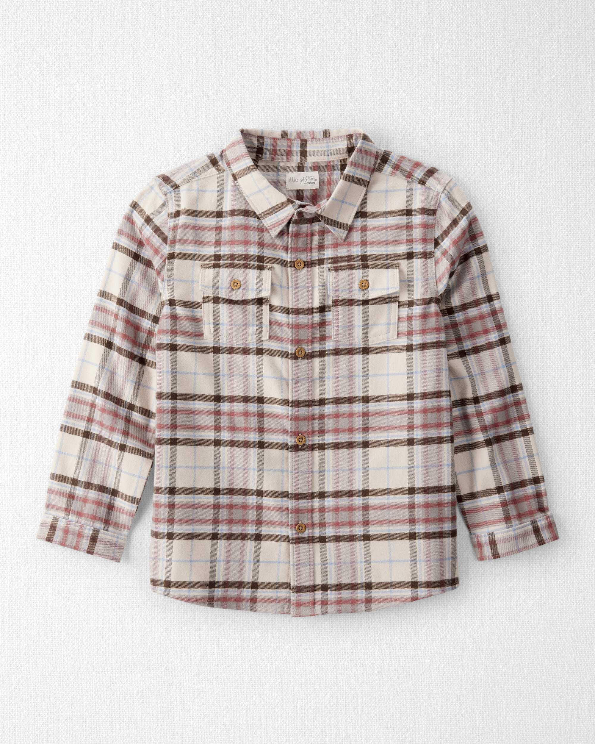 Boys Organic Cotton Button-Front Flannel