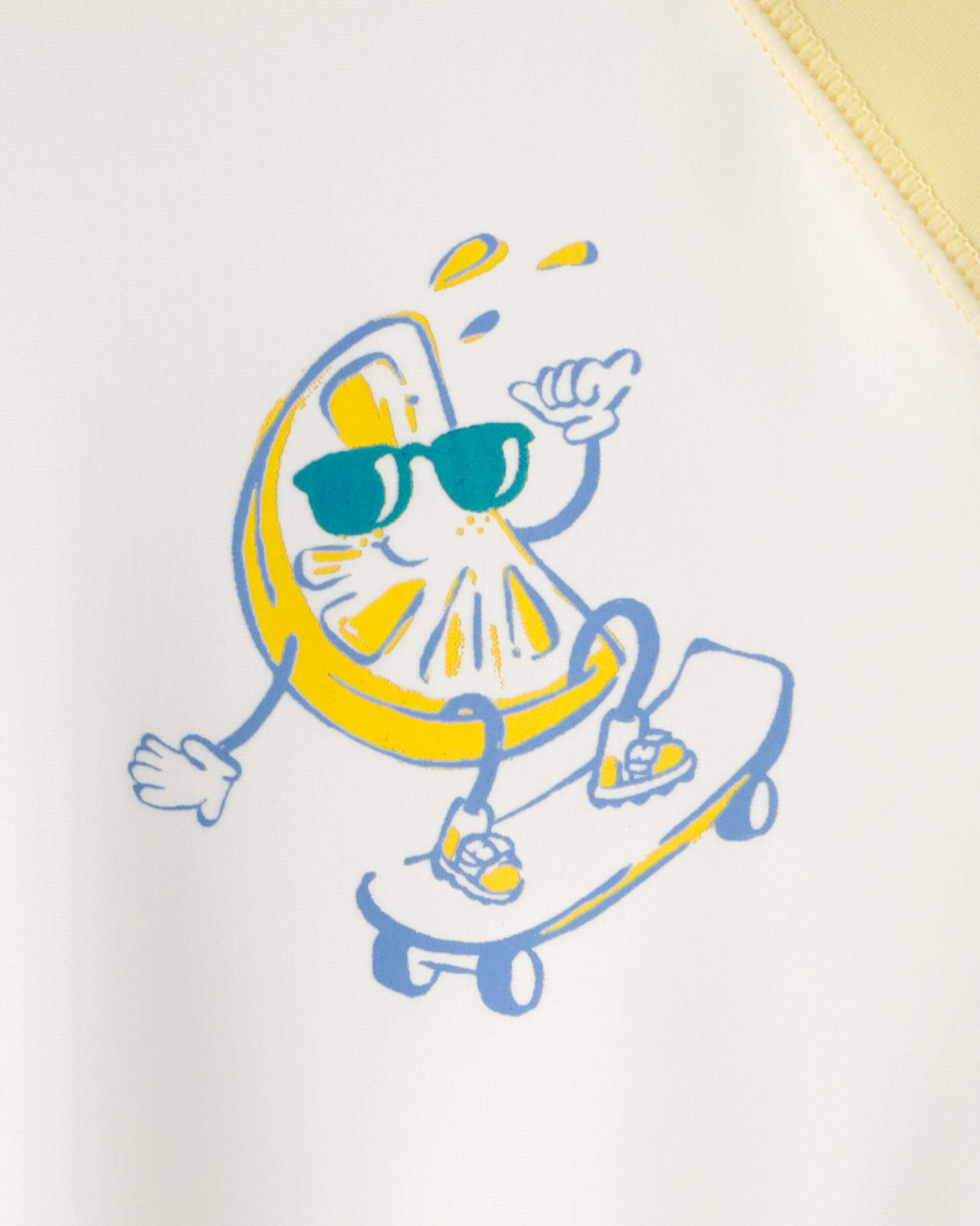 Toddler Boy Lemon Long-Sleeve Rashguard - Yellow/White