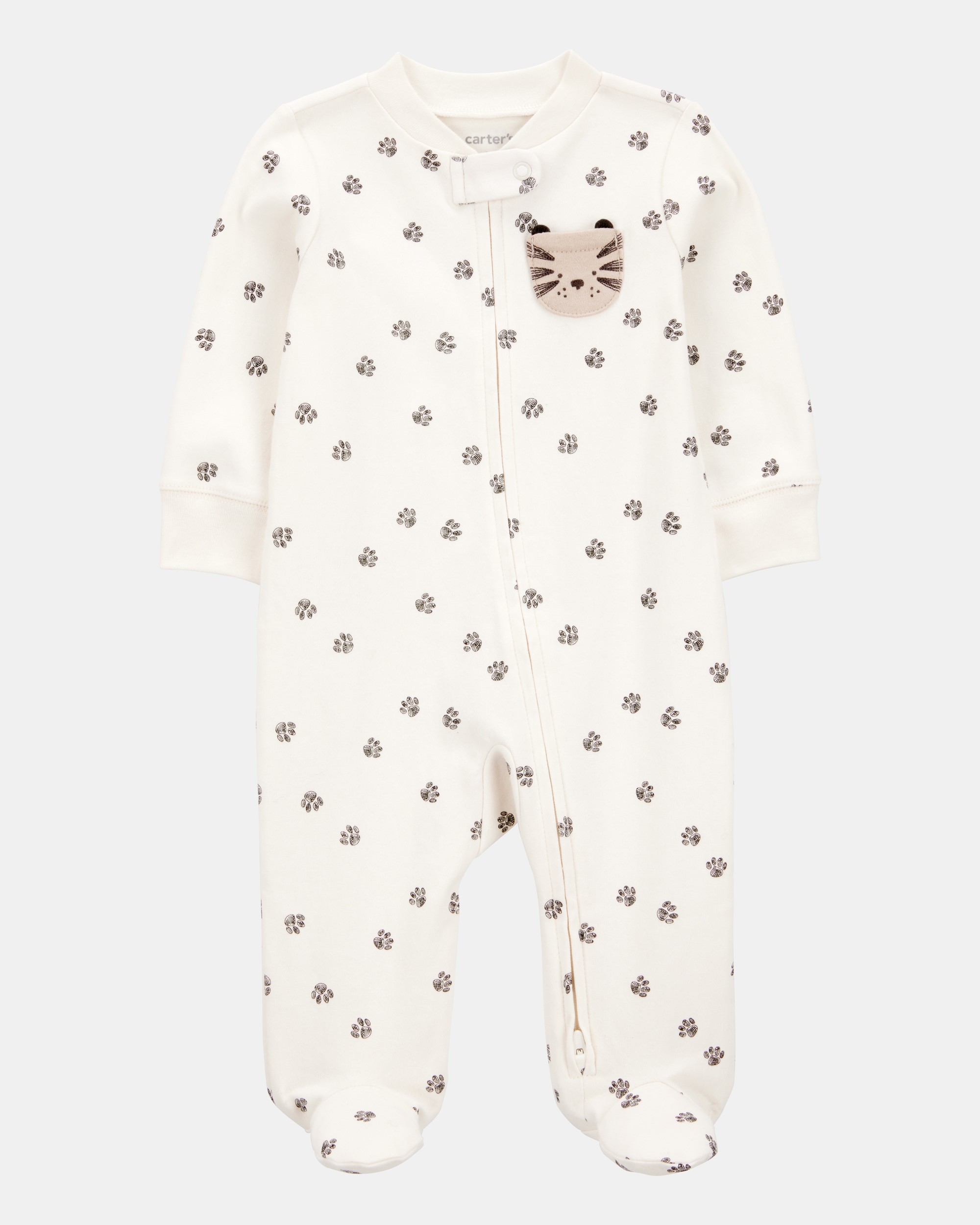 Baby Tiger Print 2-Way Zip Cotton Sleeper