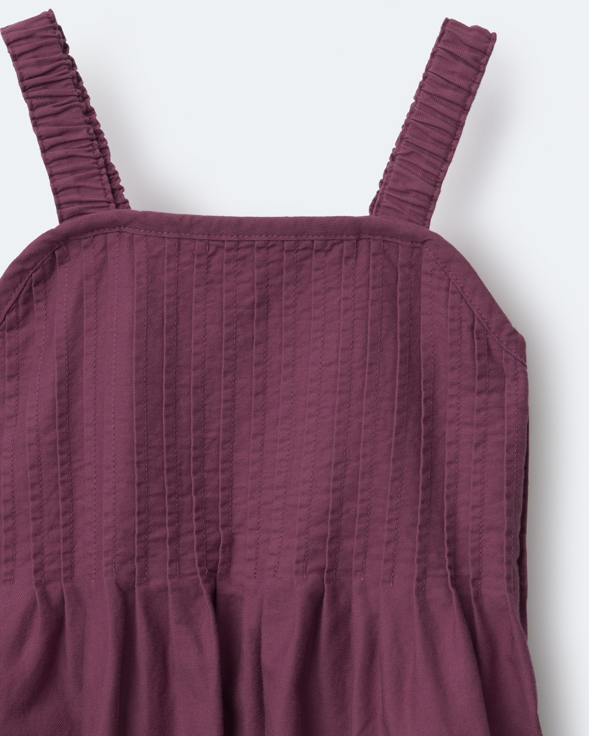 Toddler Girl Pleated Overalls - Mauve