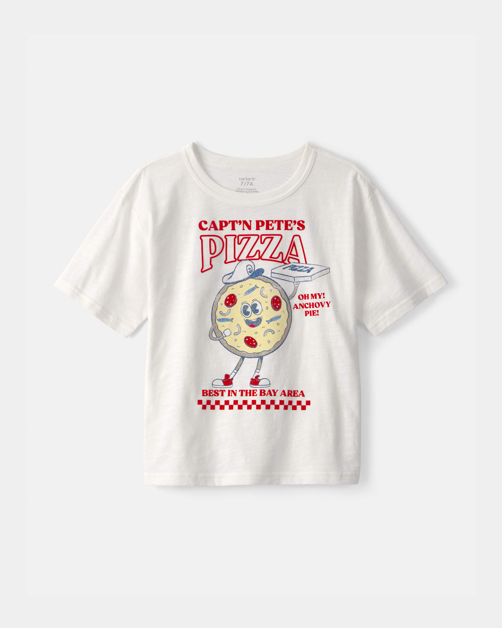Boys Pizza Graphic Tee - White