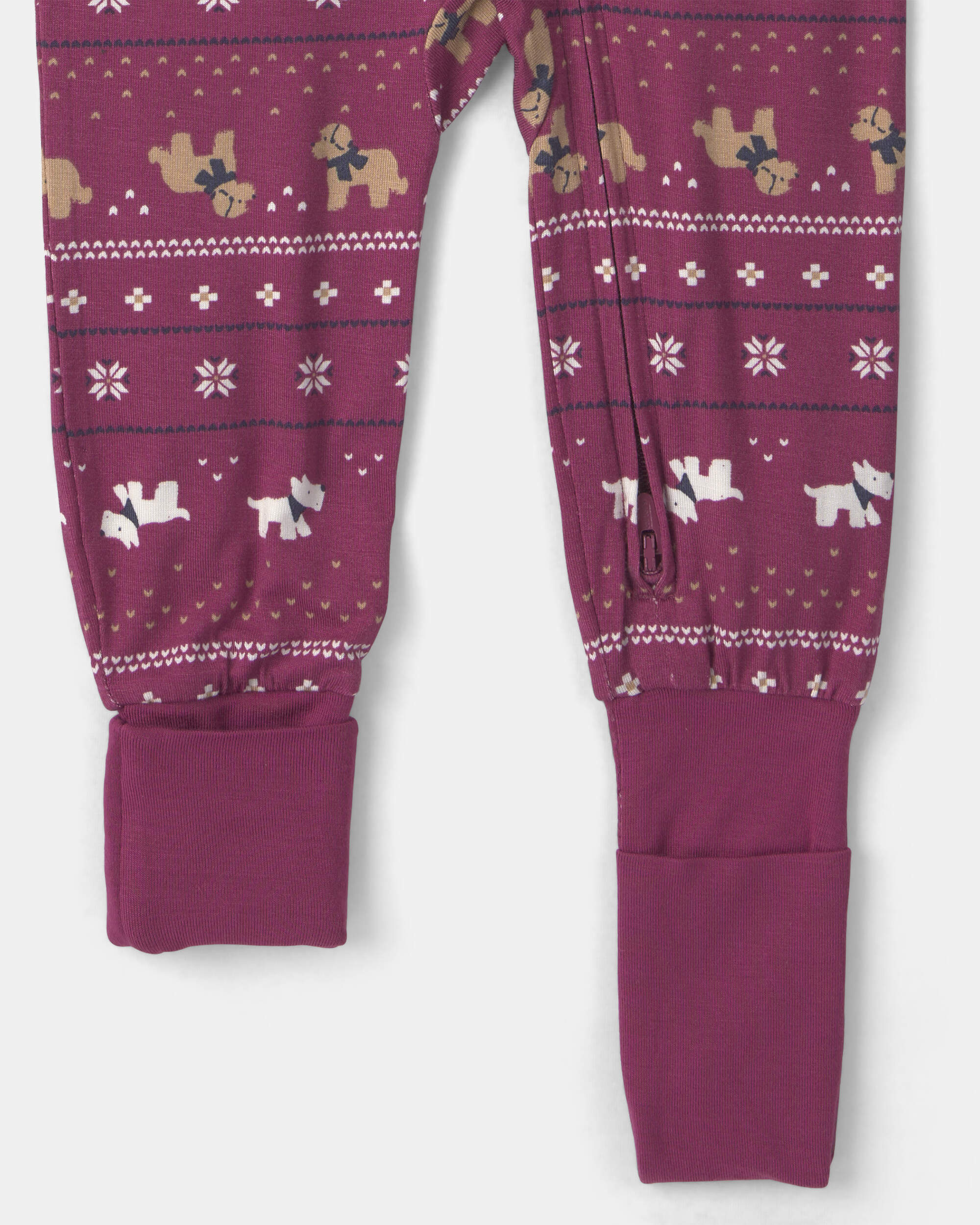 Baby 1-Piece Fair Isle PurelySoft™ Snug Fit Pyjama - Burgundy