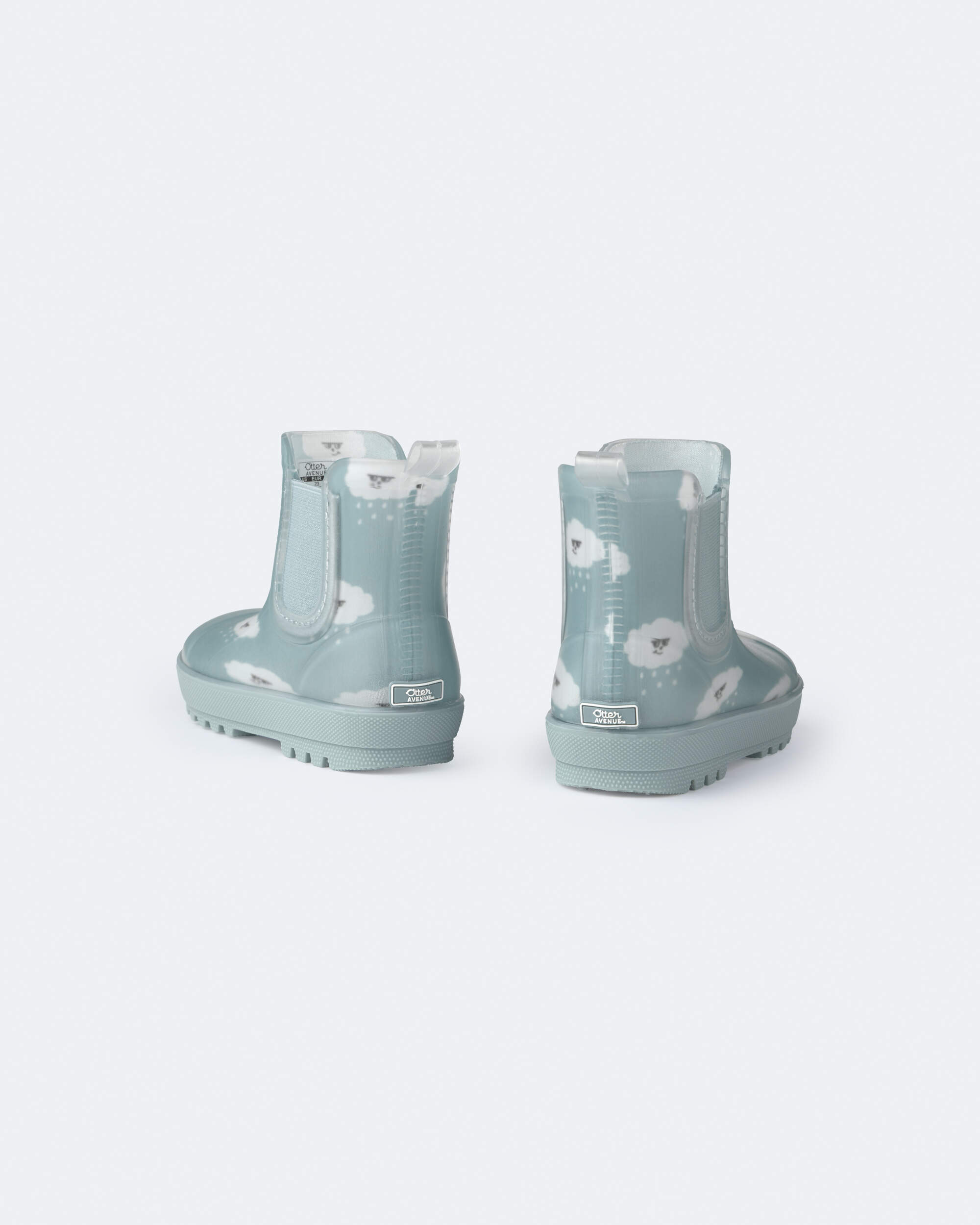 Toddler Rainboots Rain Cloud Print - Pale Blue